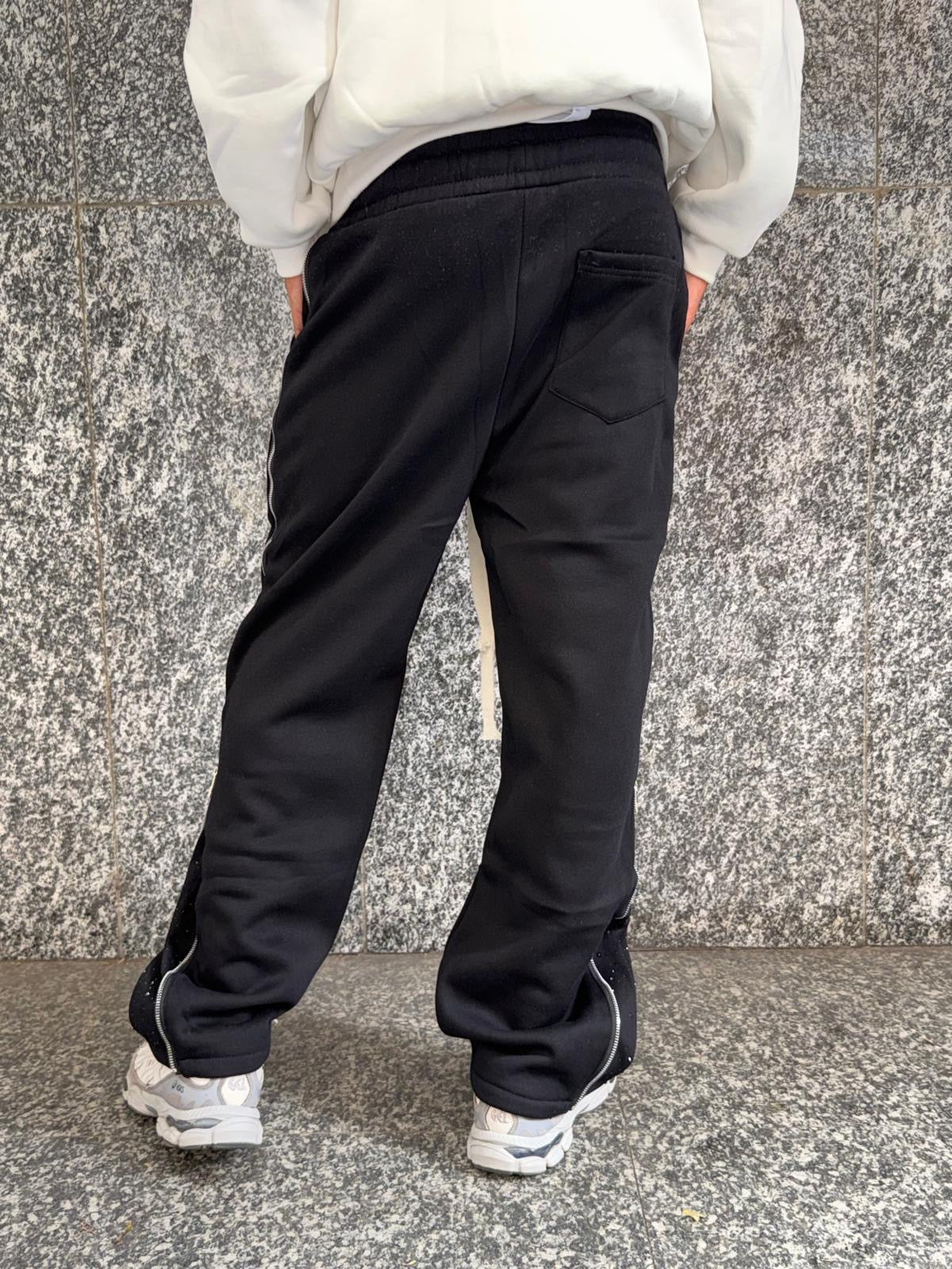 pantaloni tuta zip strass