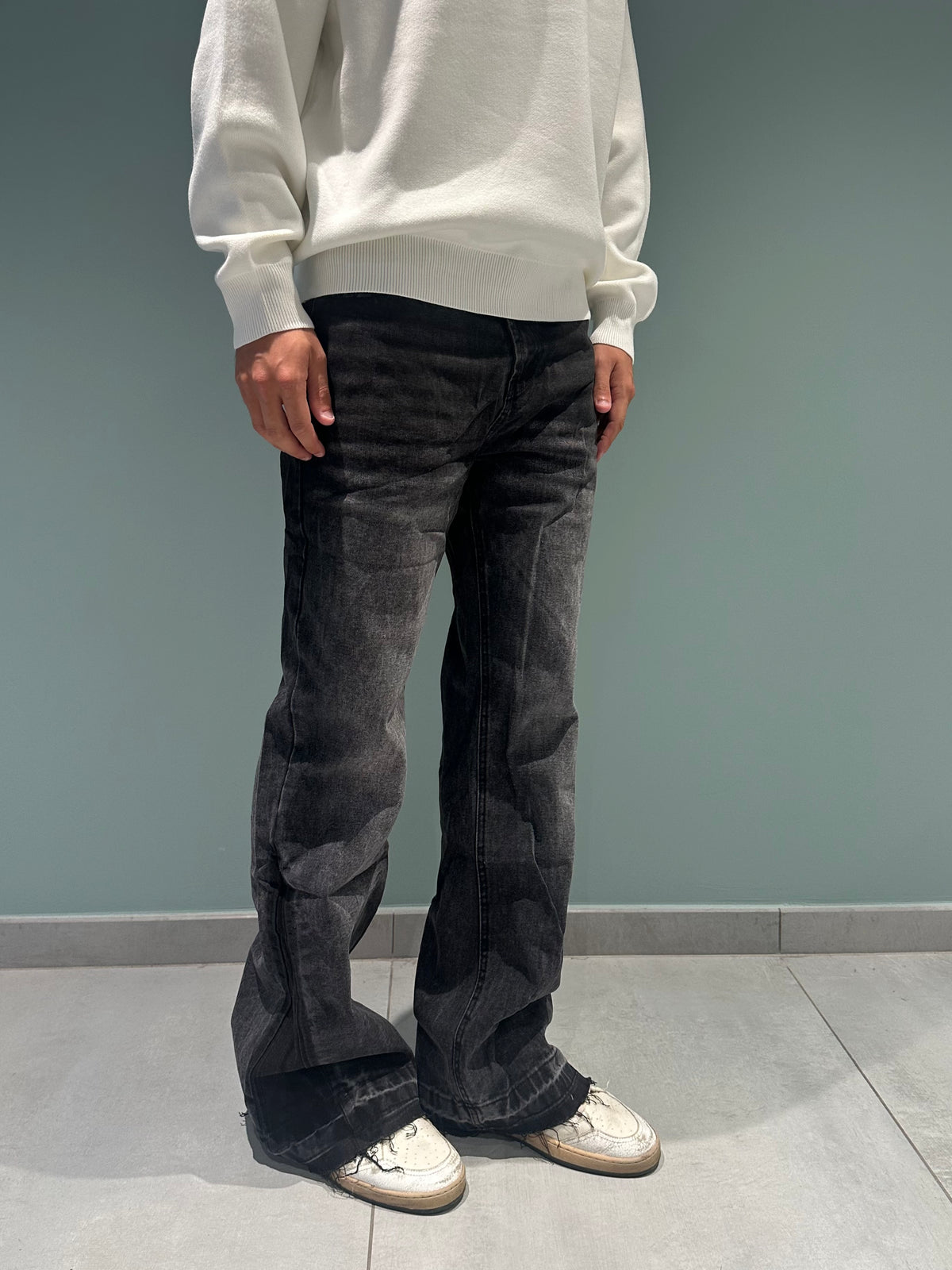 jeans flare gray