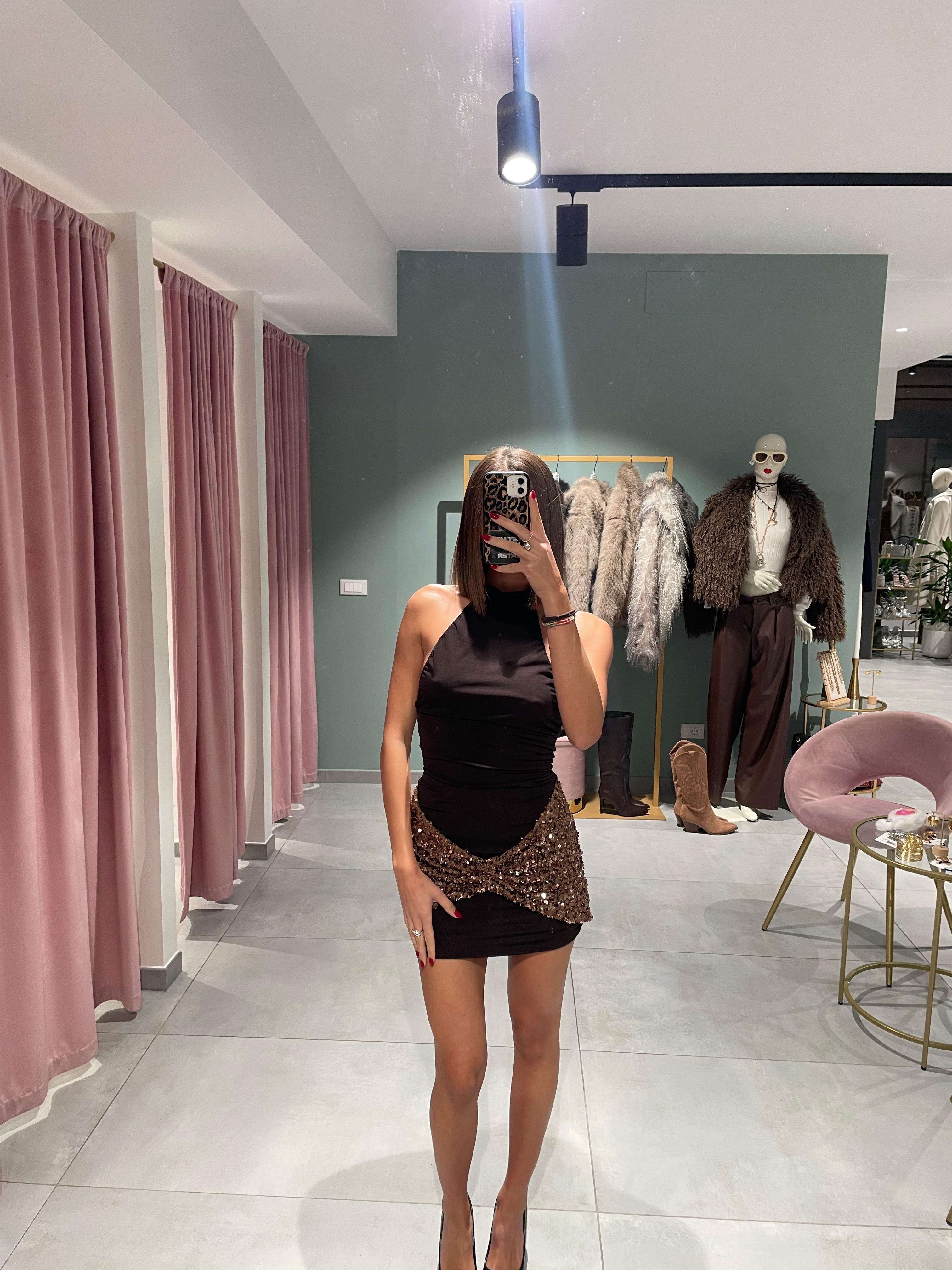 abito incrocio paillettes