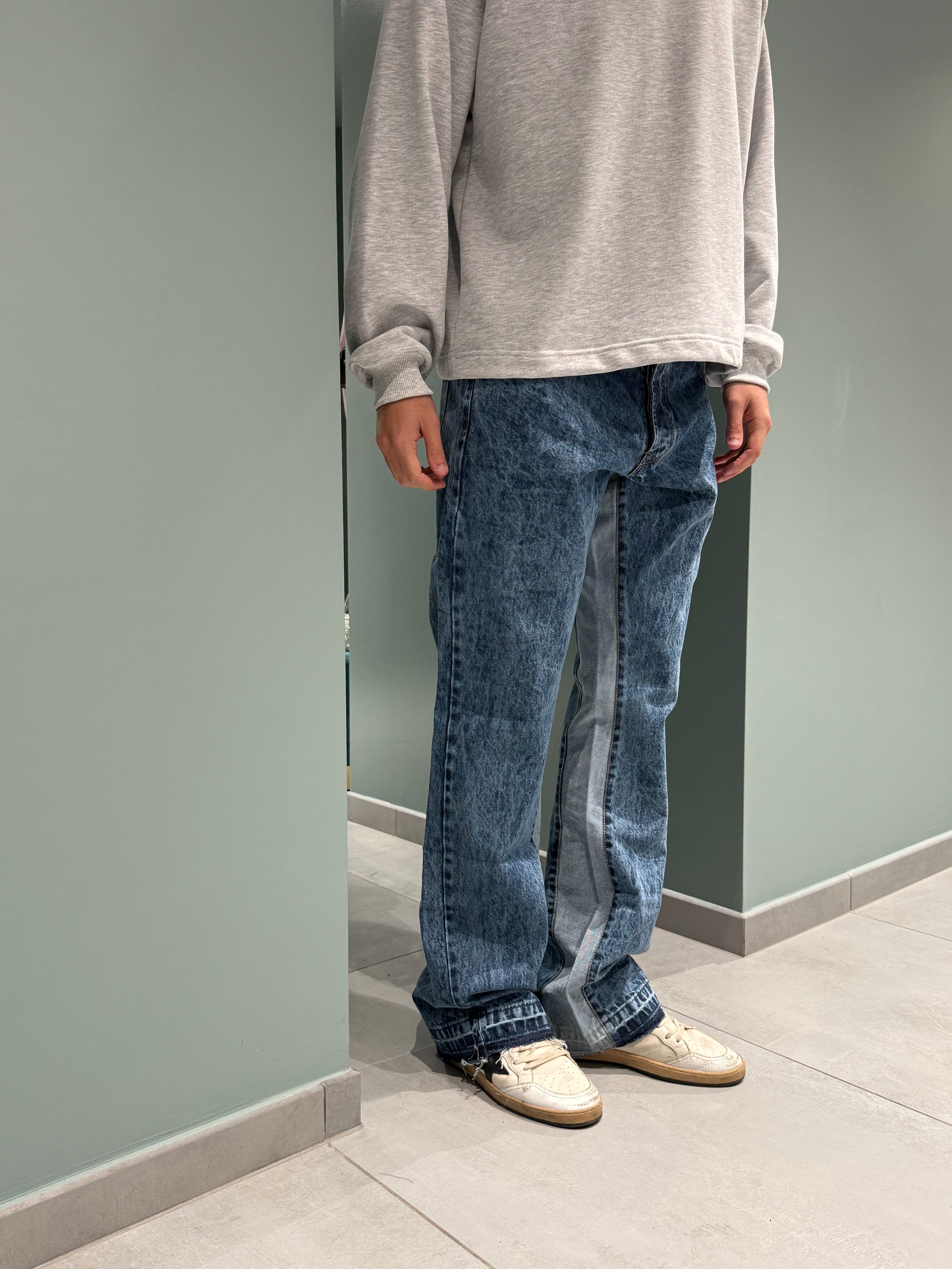 jeans flare slavati