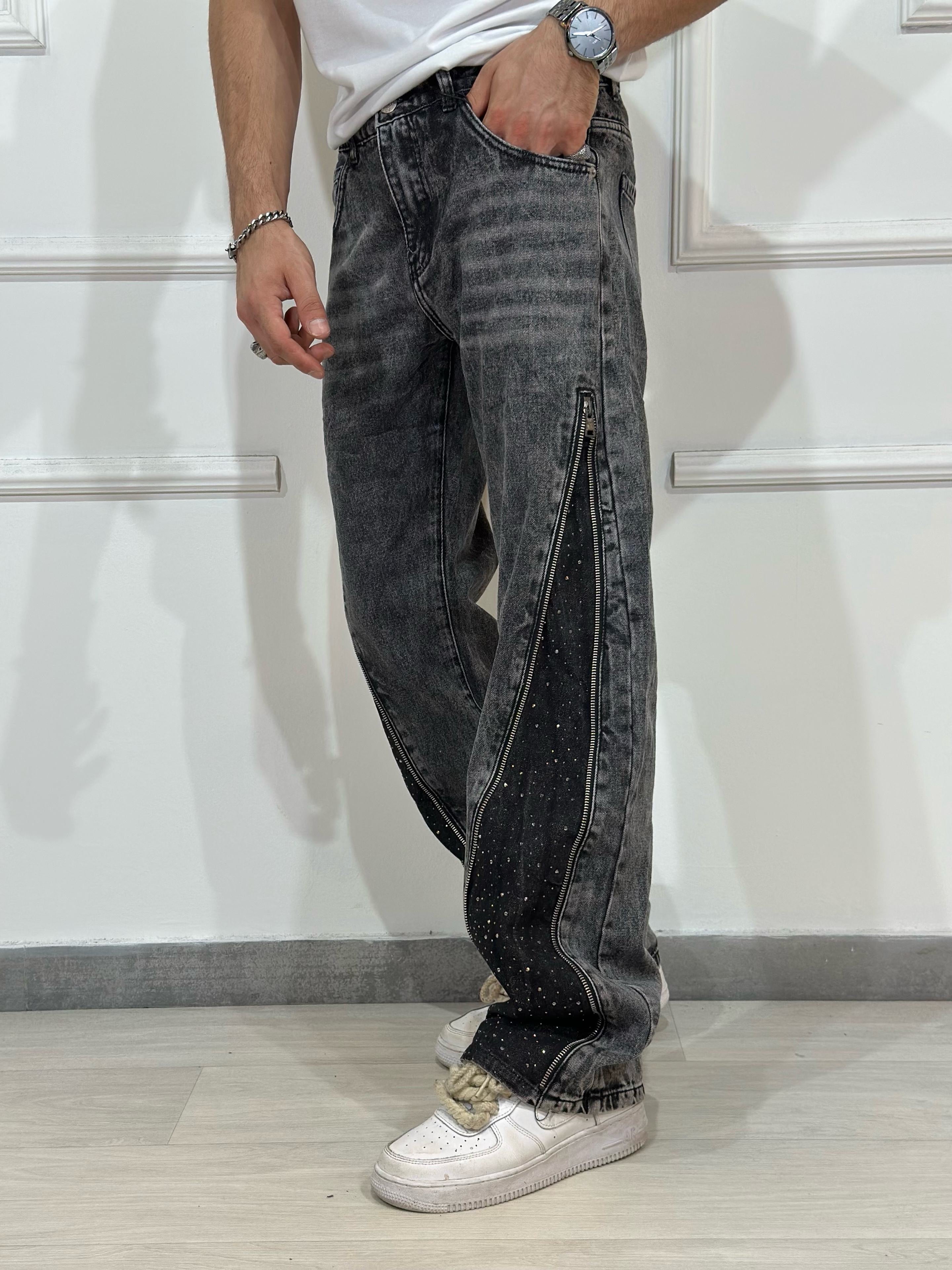 pantaloni zip diamond light