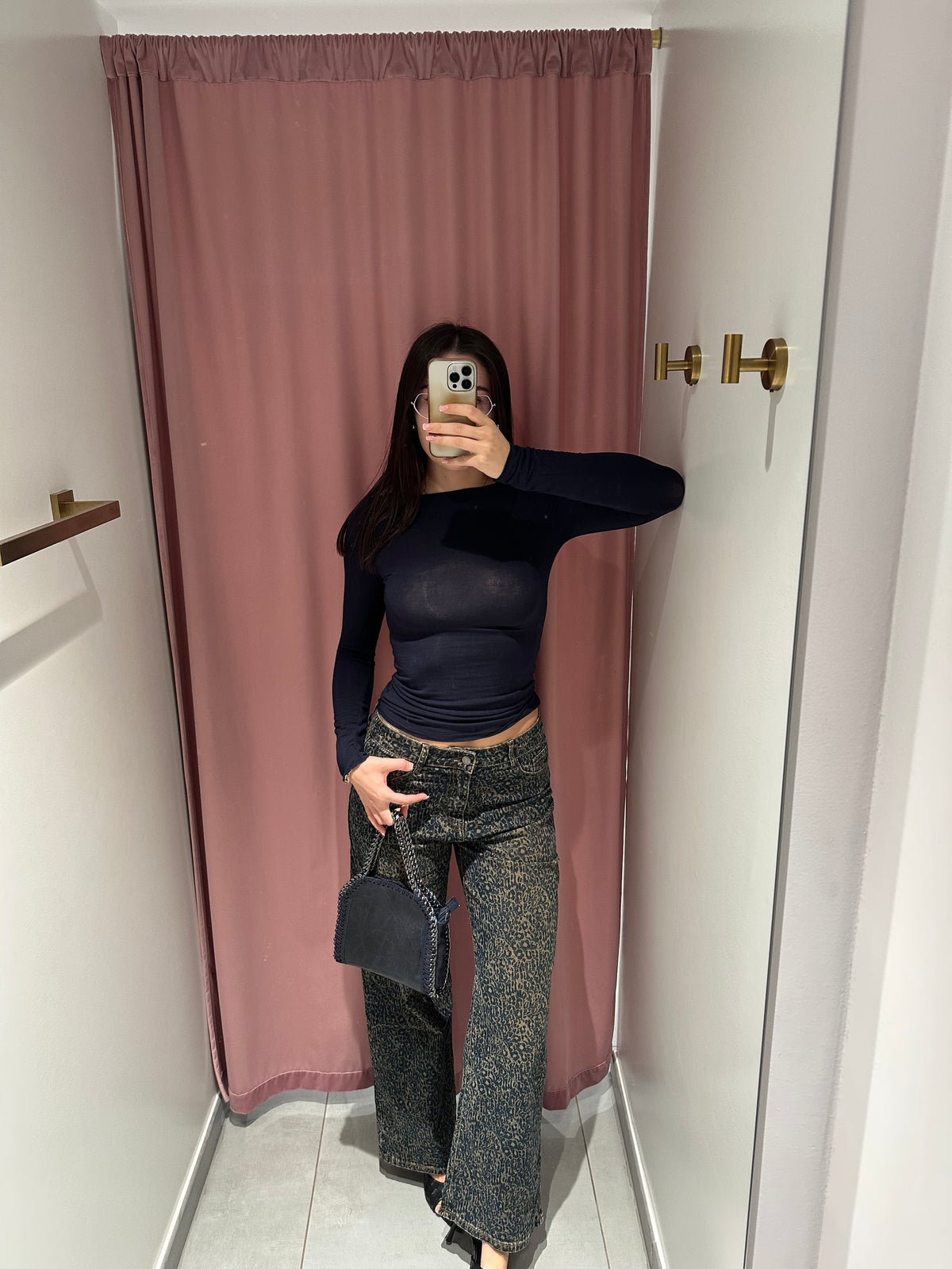 jeans animalier blu