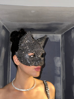 machera cat strass halloween