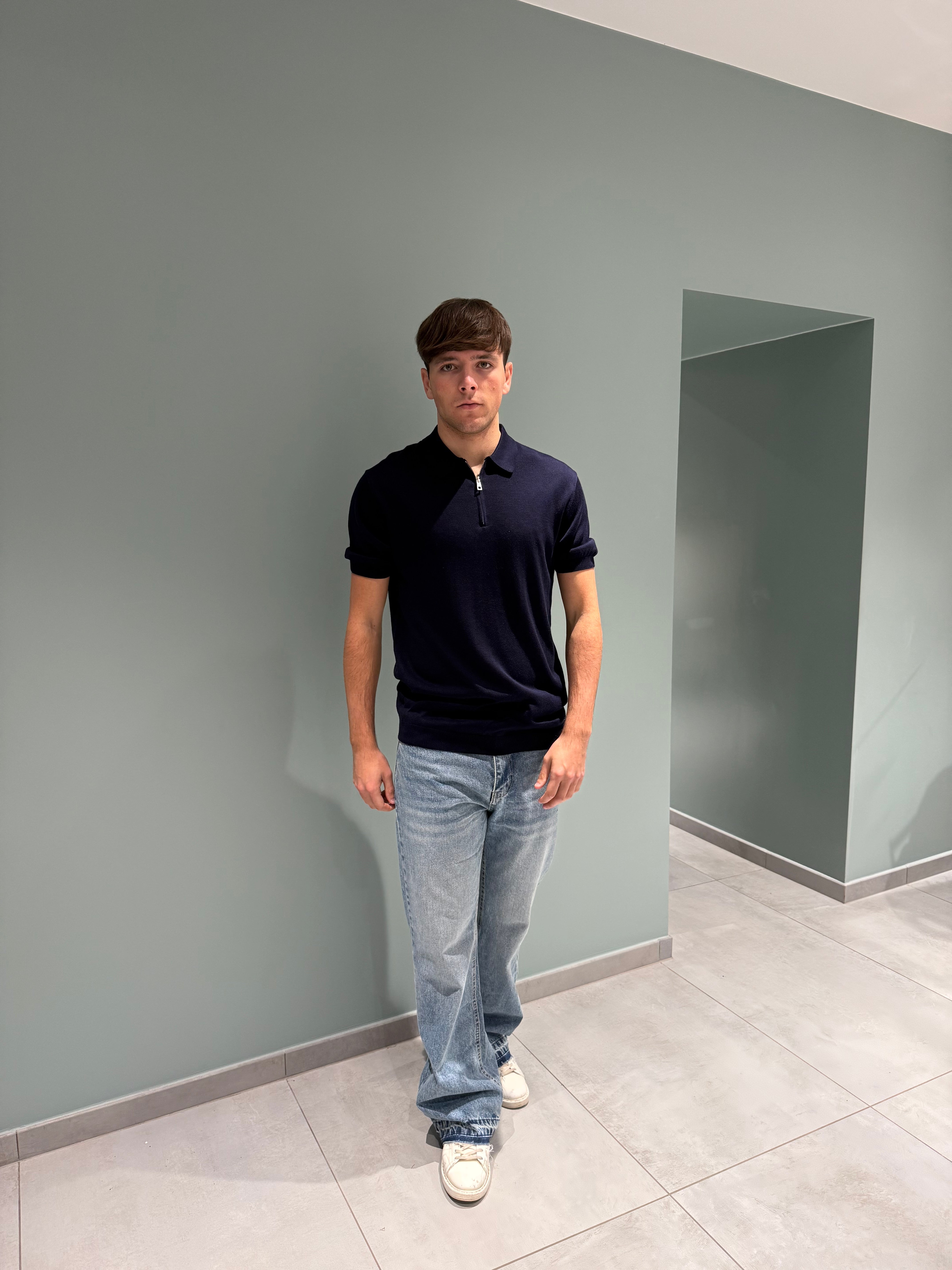 polo mezza manica zip