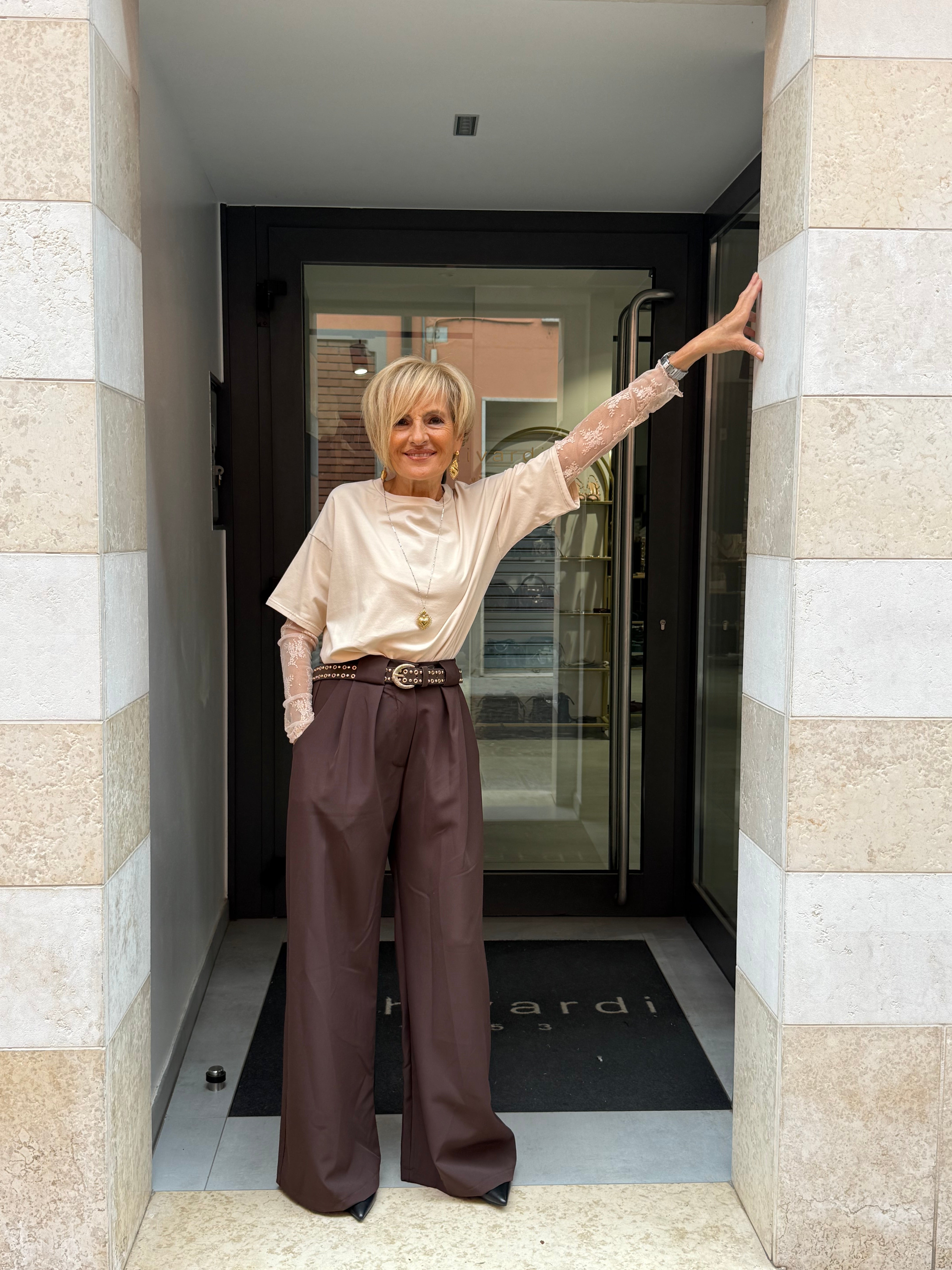 maglia maniche pizzo