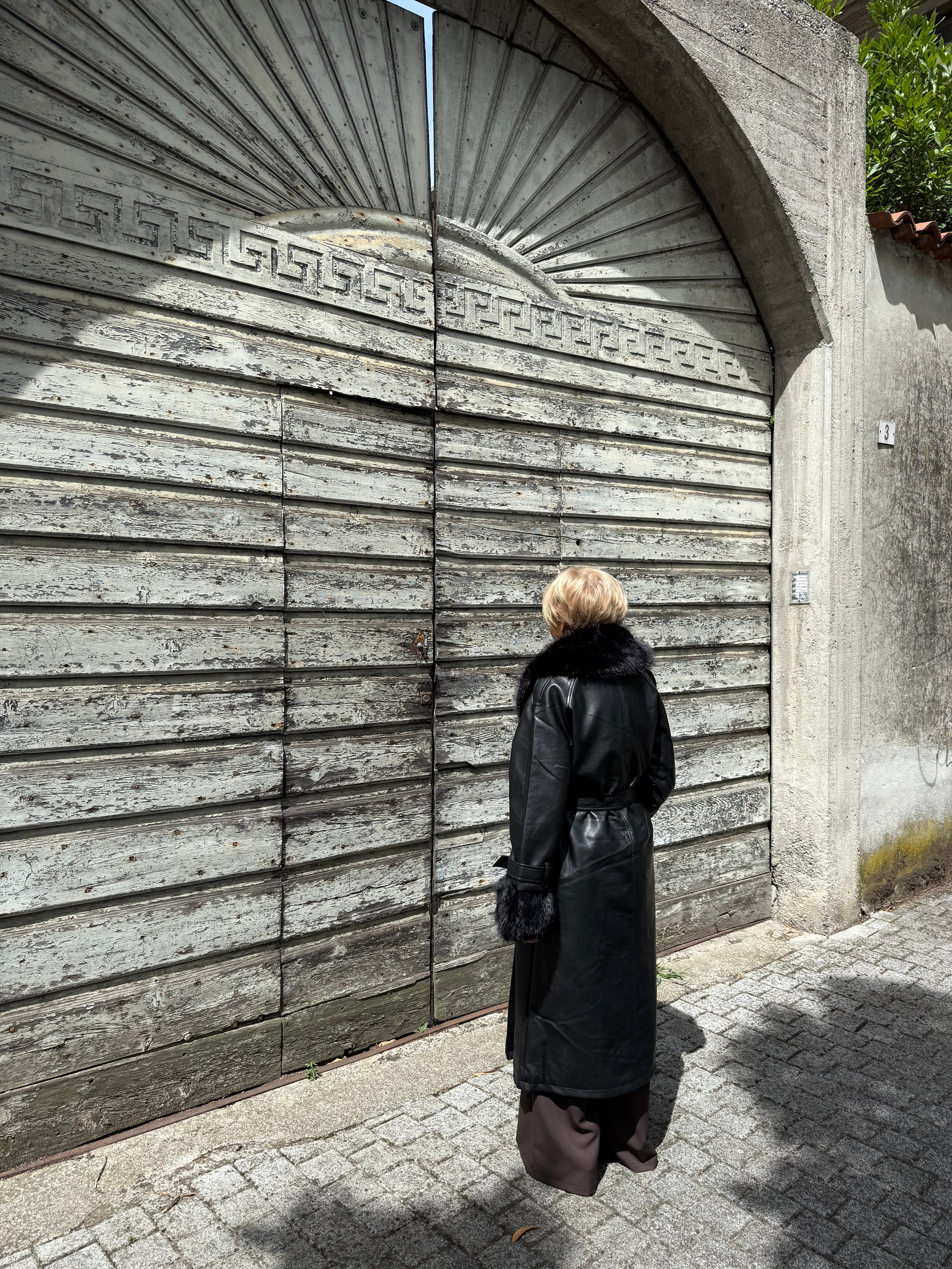 cappotto angy con ecopelliccia all'interno