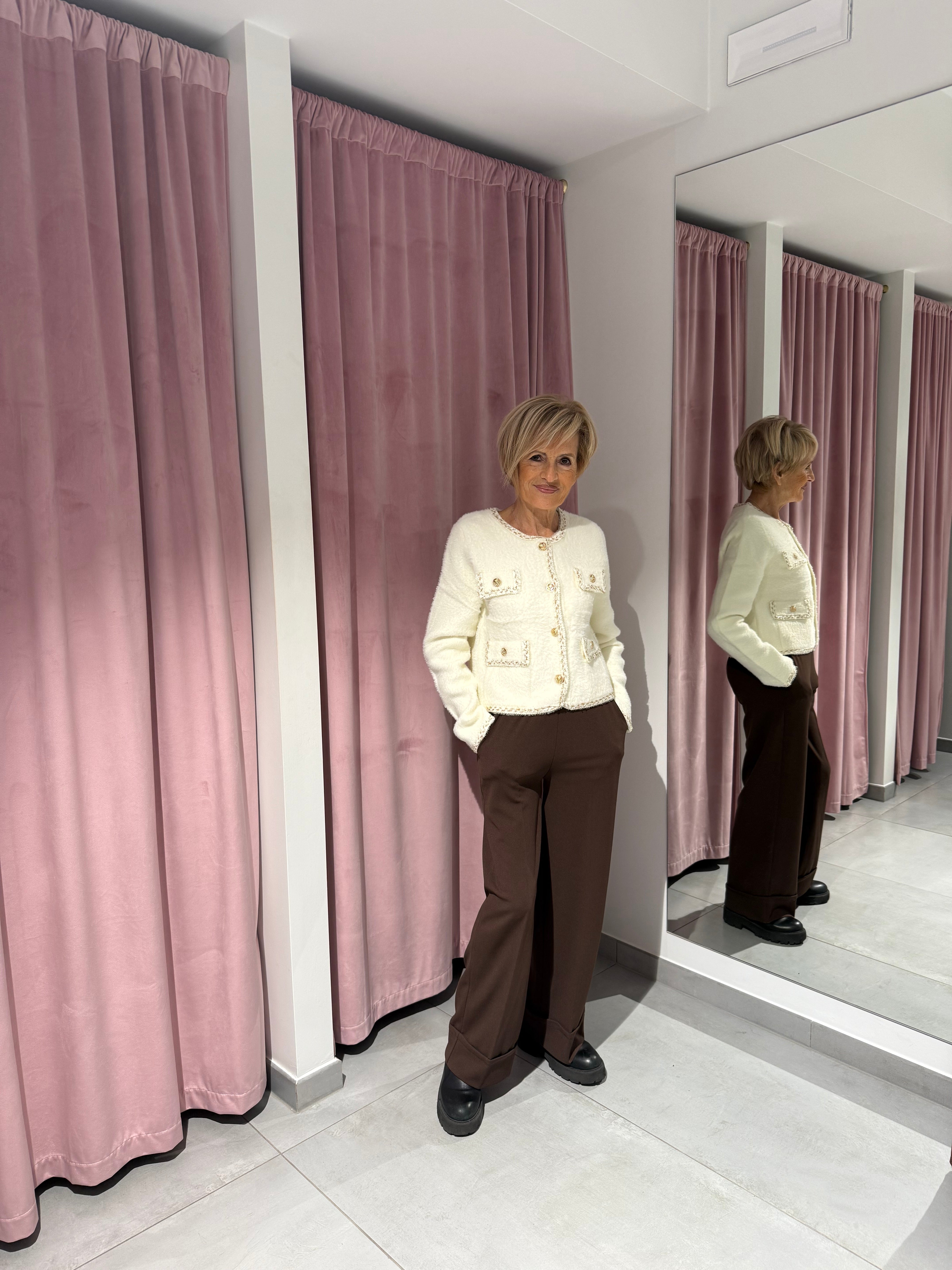 chanellino ecopelliccia panna