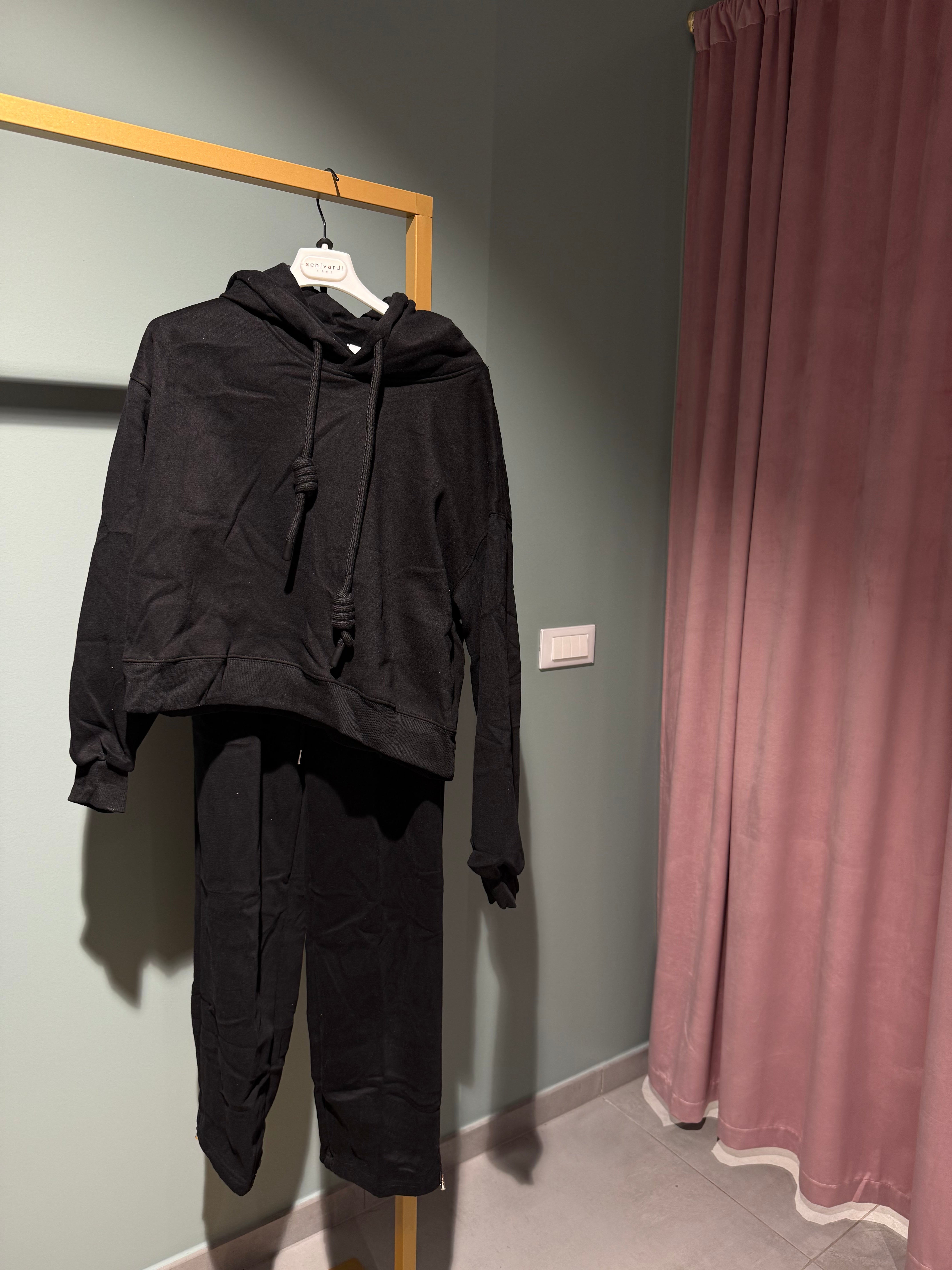 tuta felpa laccio crop