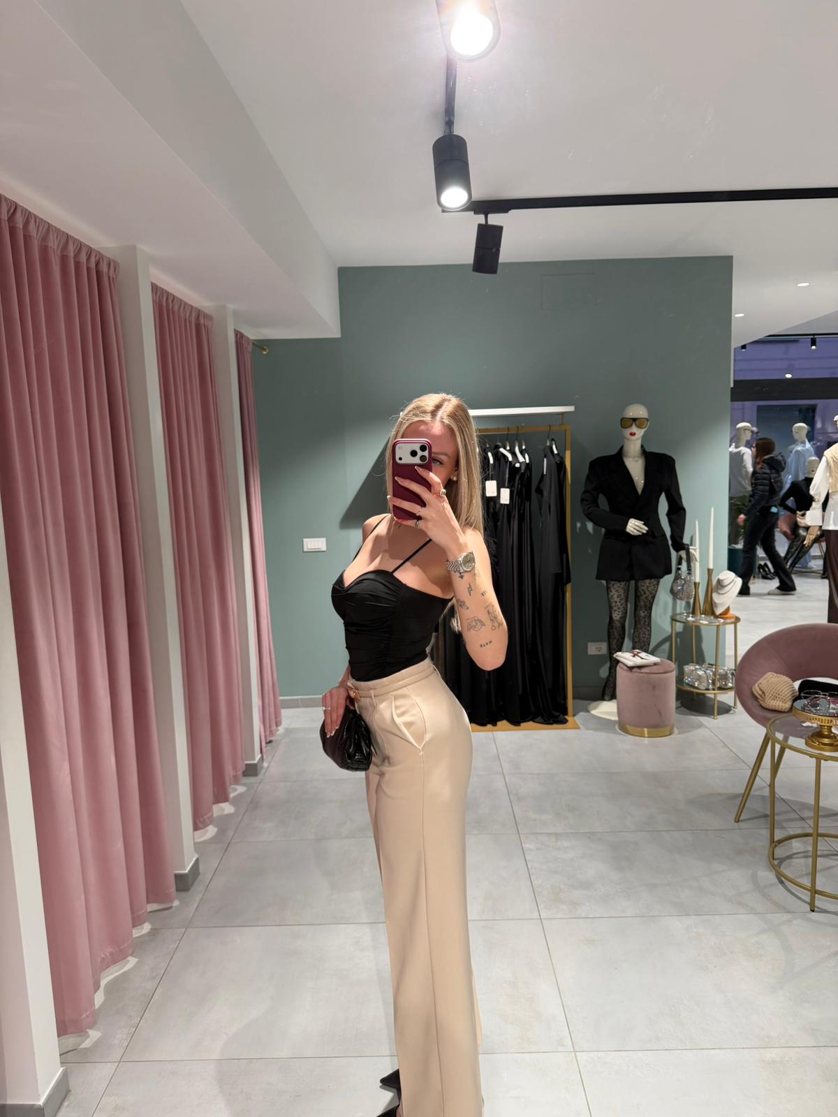 pantalone palazzo con cintura