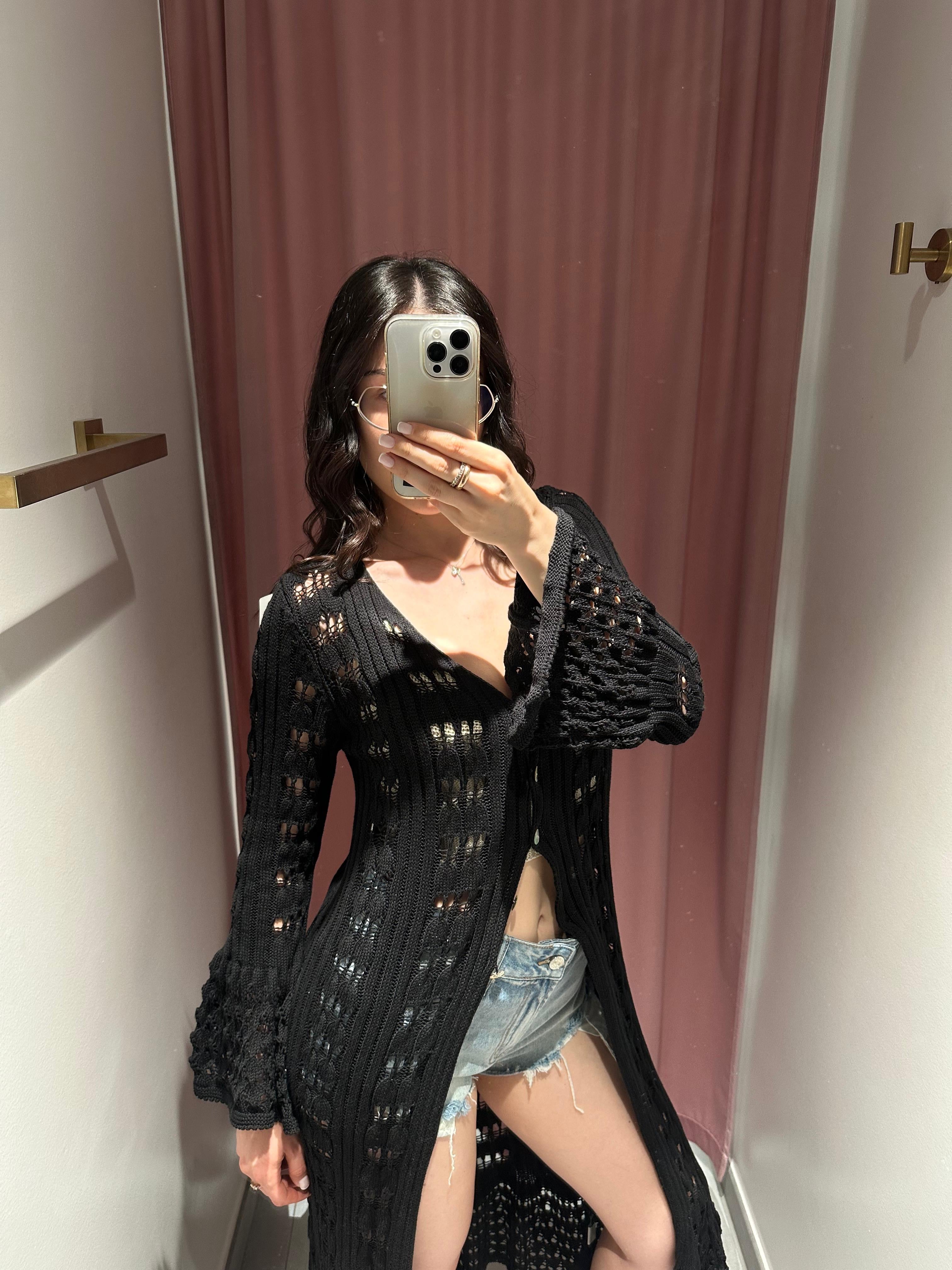 caban maglia traforata