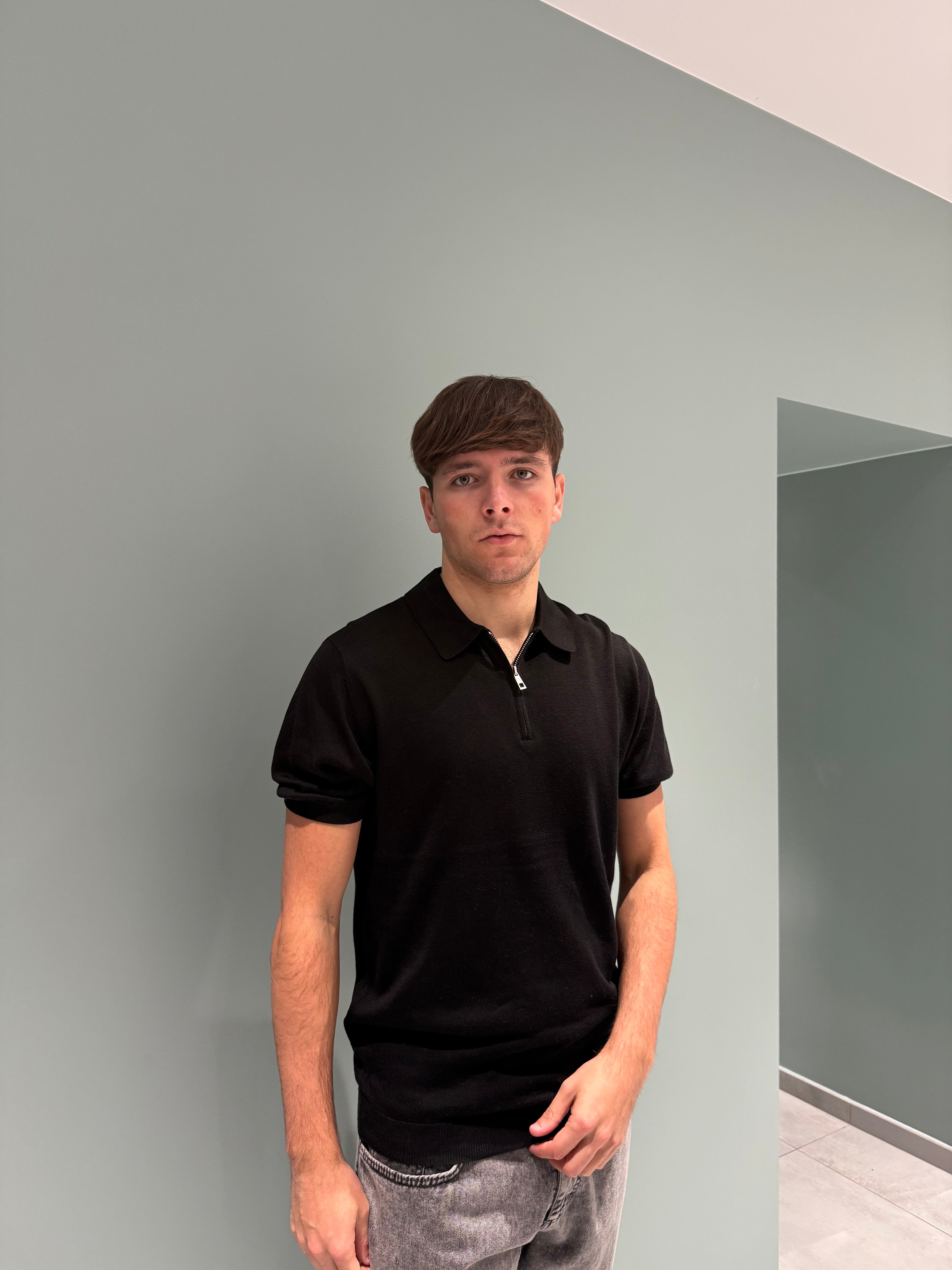 polo mezza manica zip