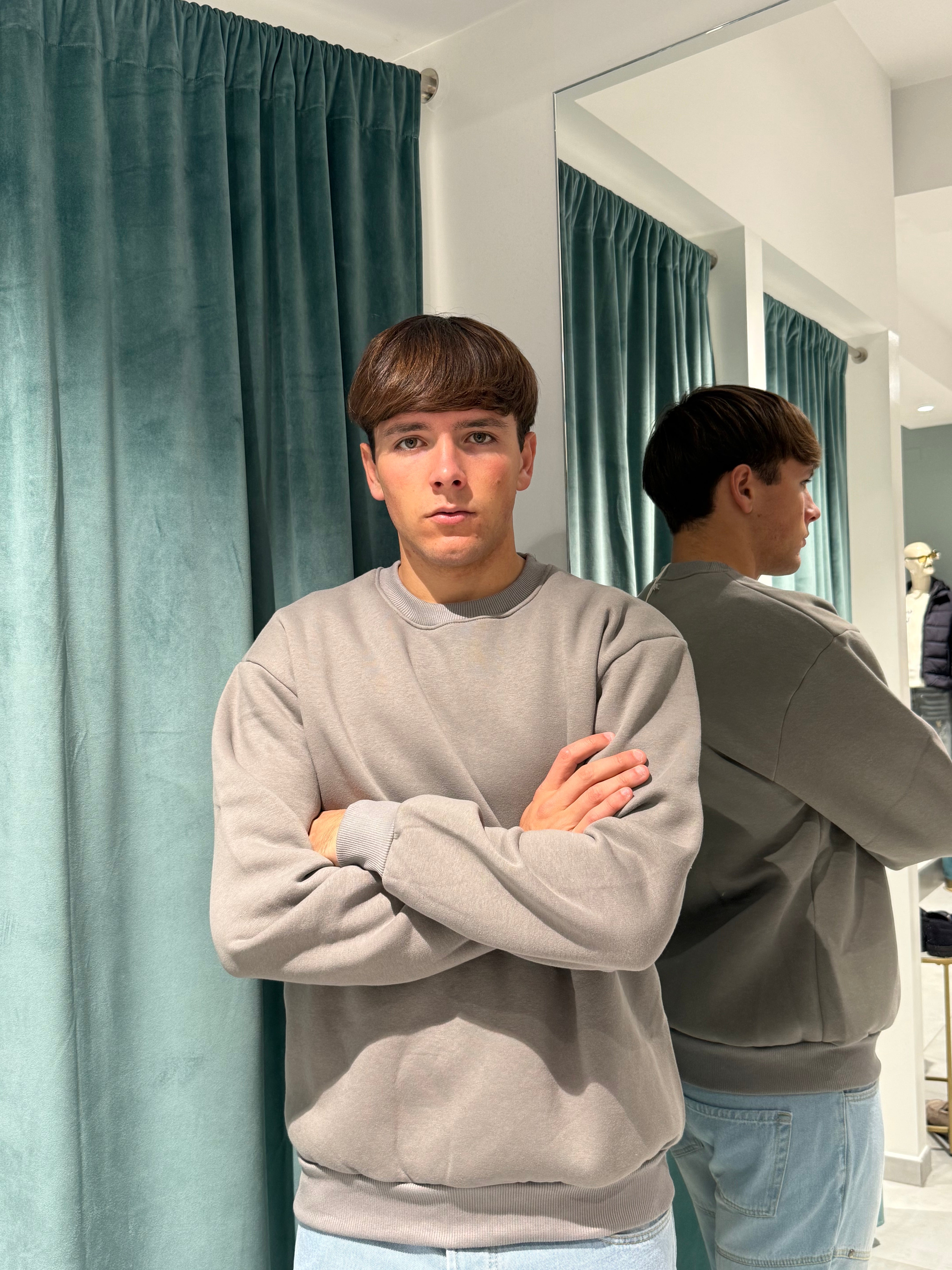 felpa boxi girocollo