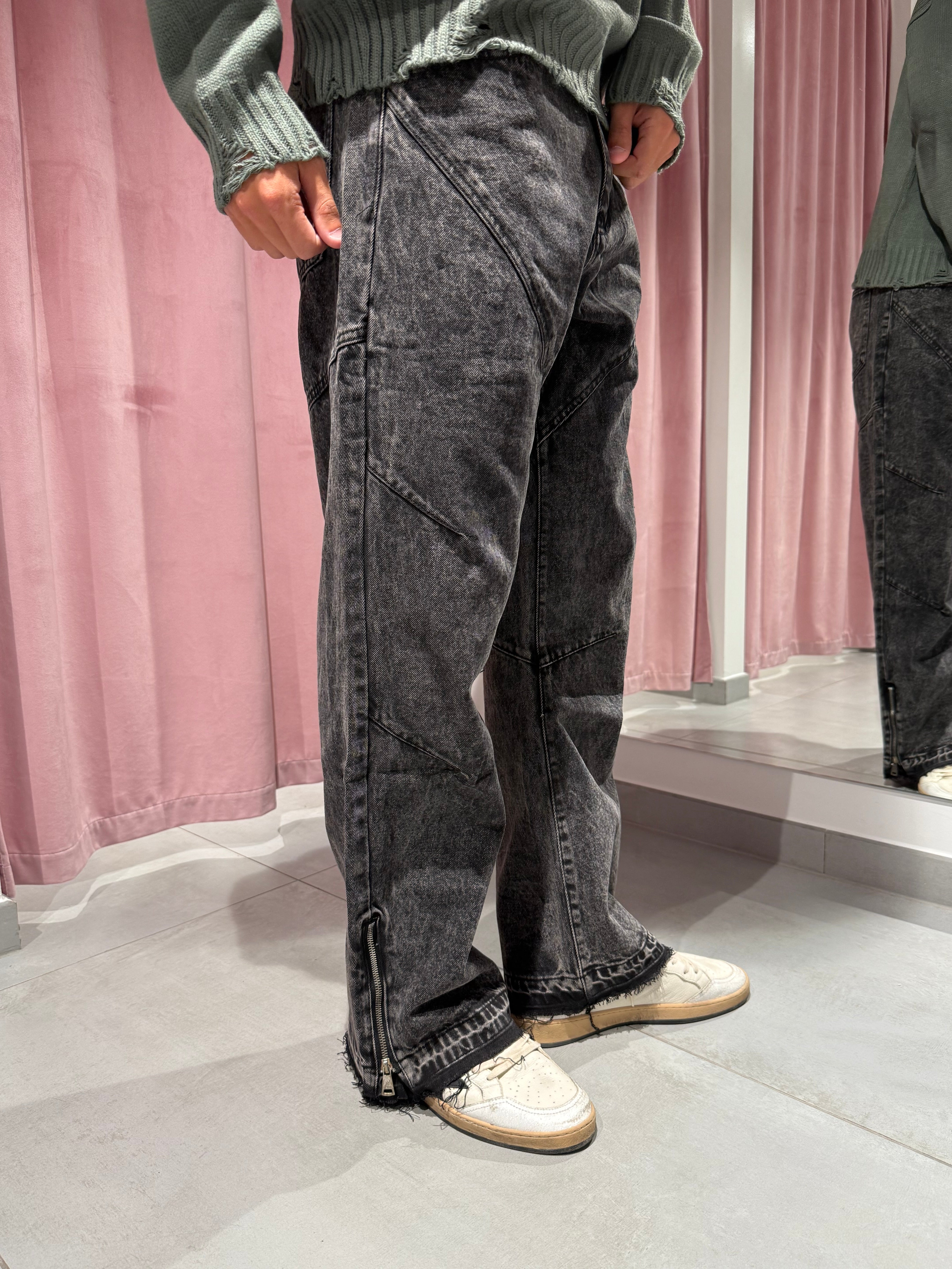 jeans flare zip