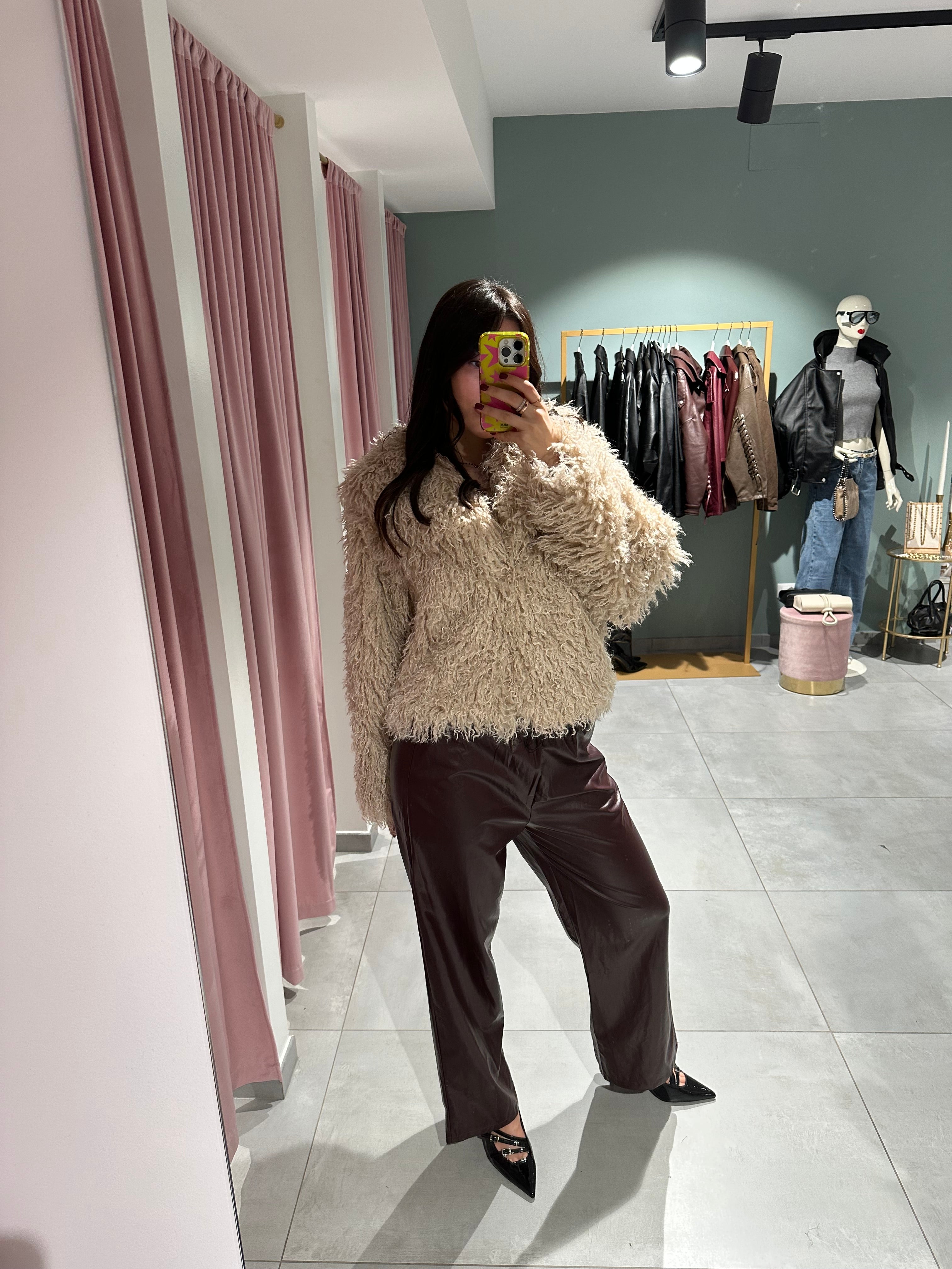 pantalone ecopelle