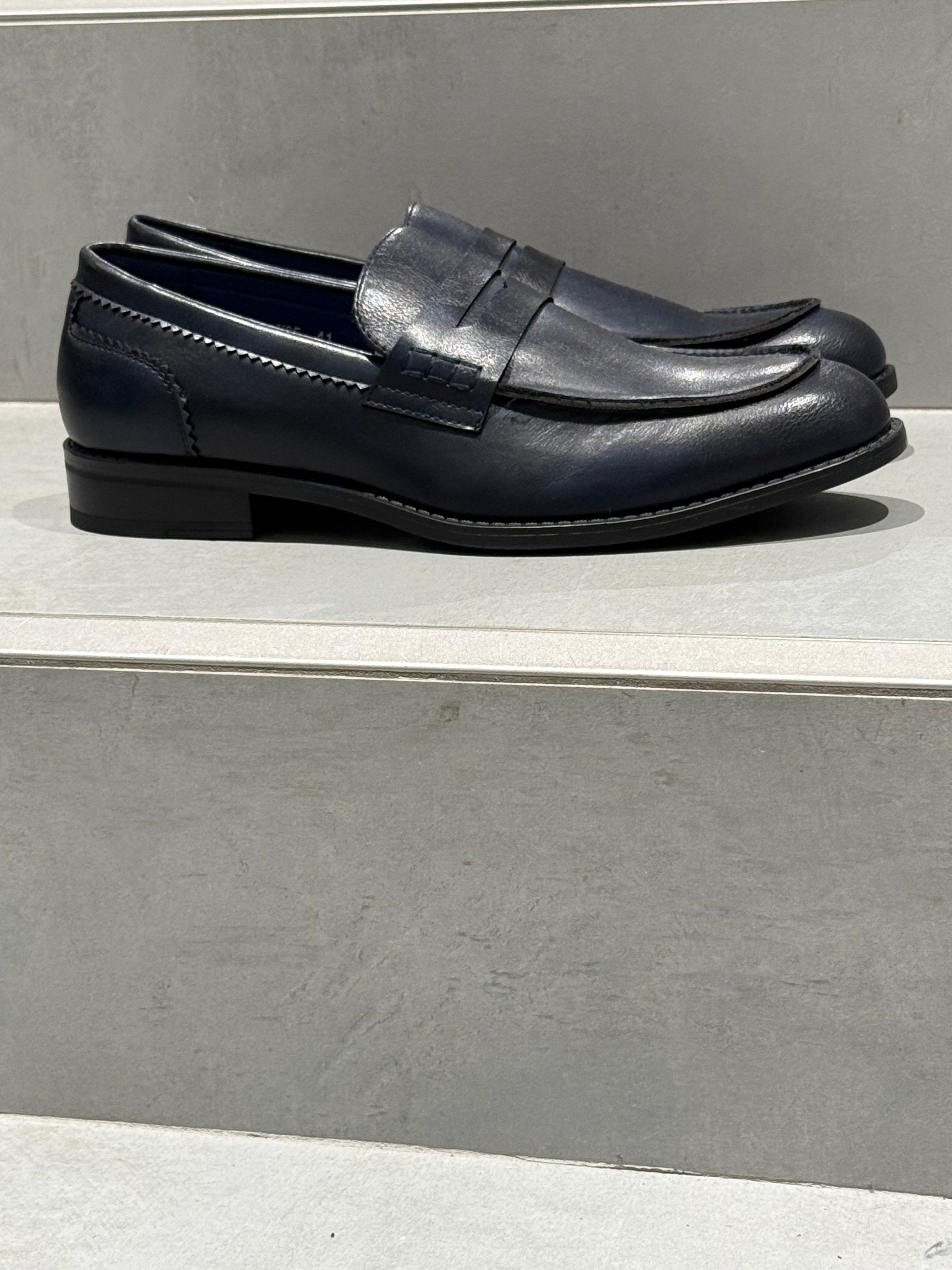 mocassini ecopelle blu