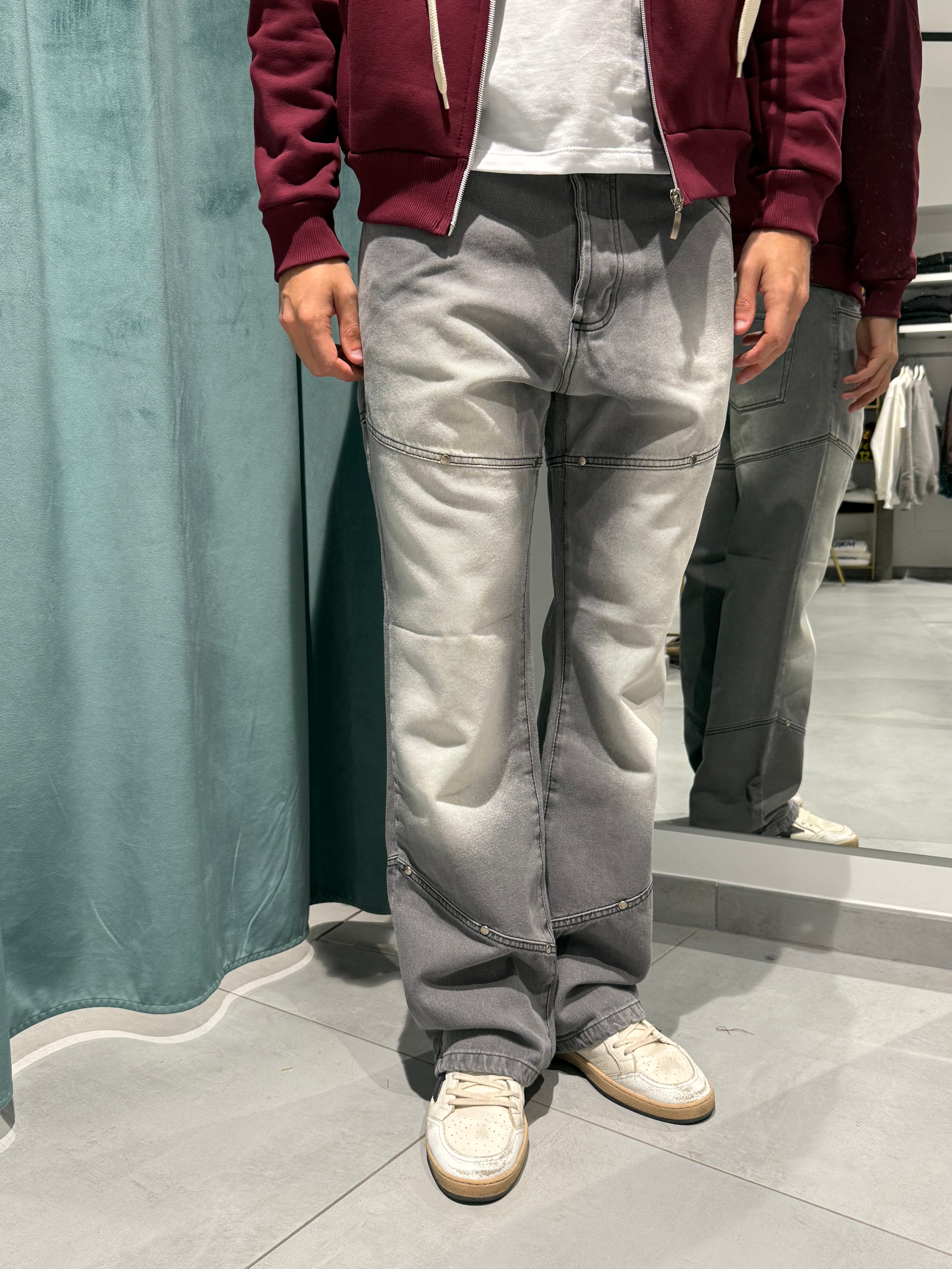 pantsloni borchie sfumati