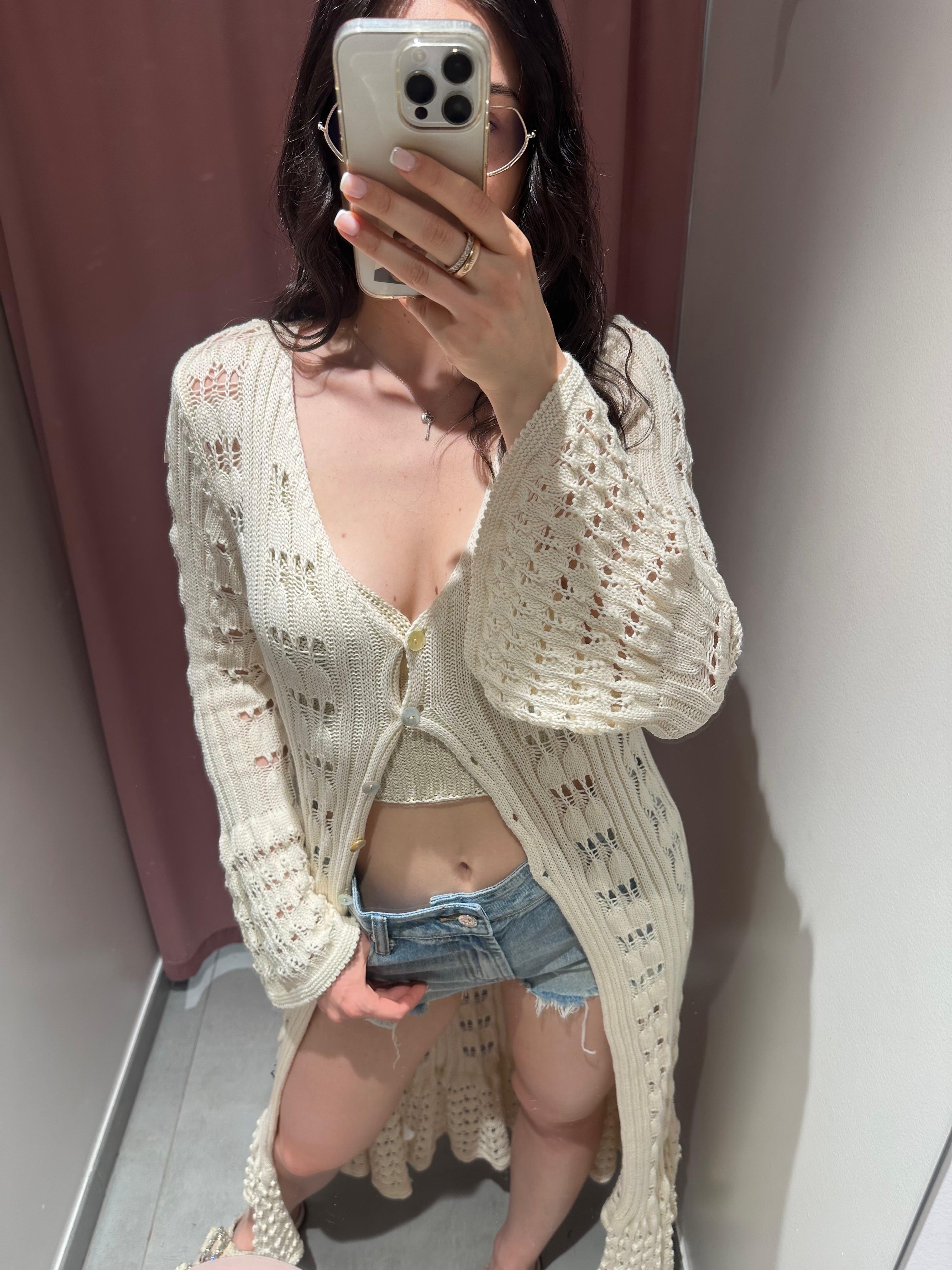 caban maglia traforata