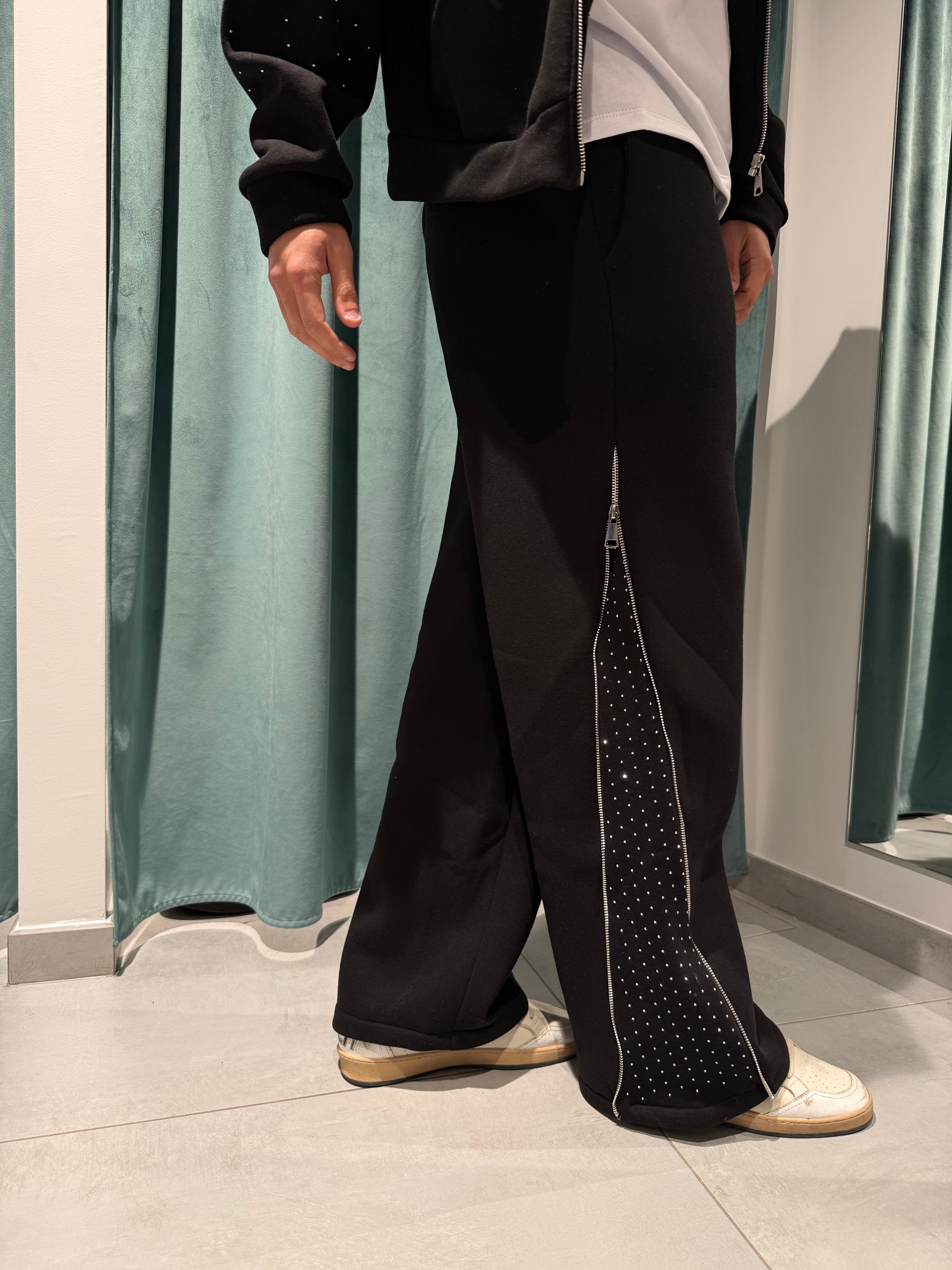pantalone tuta zip