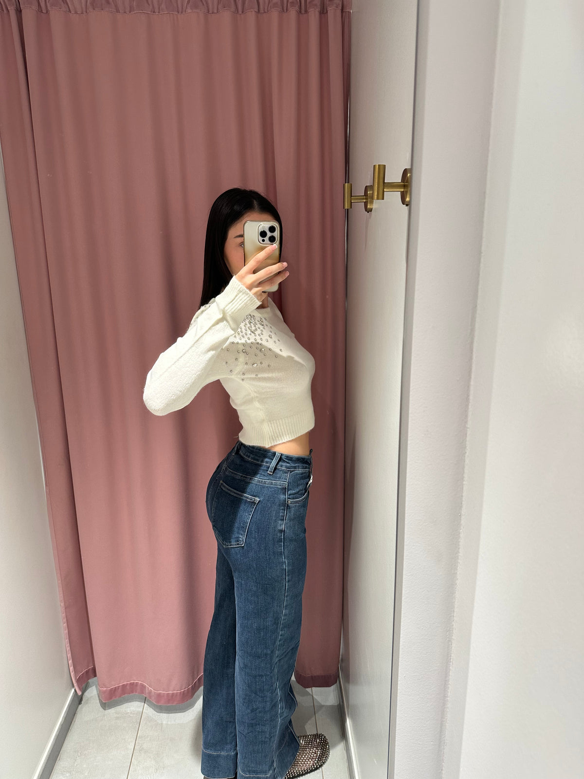 jeans palazzo cuciture