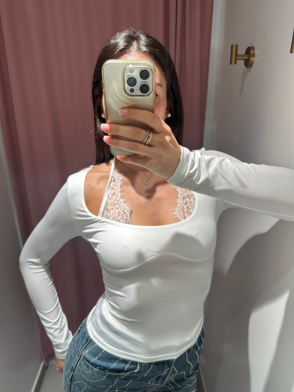 top con dettaglio pizzo