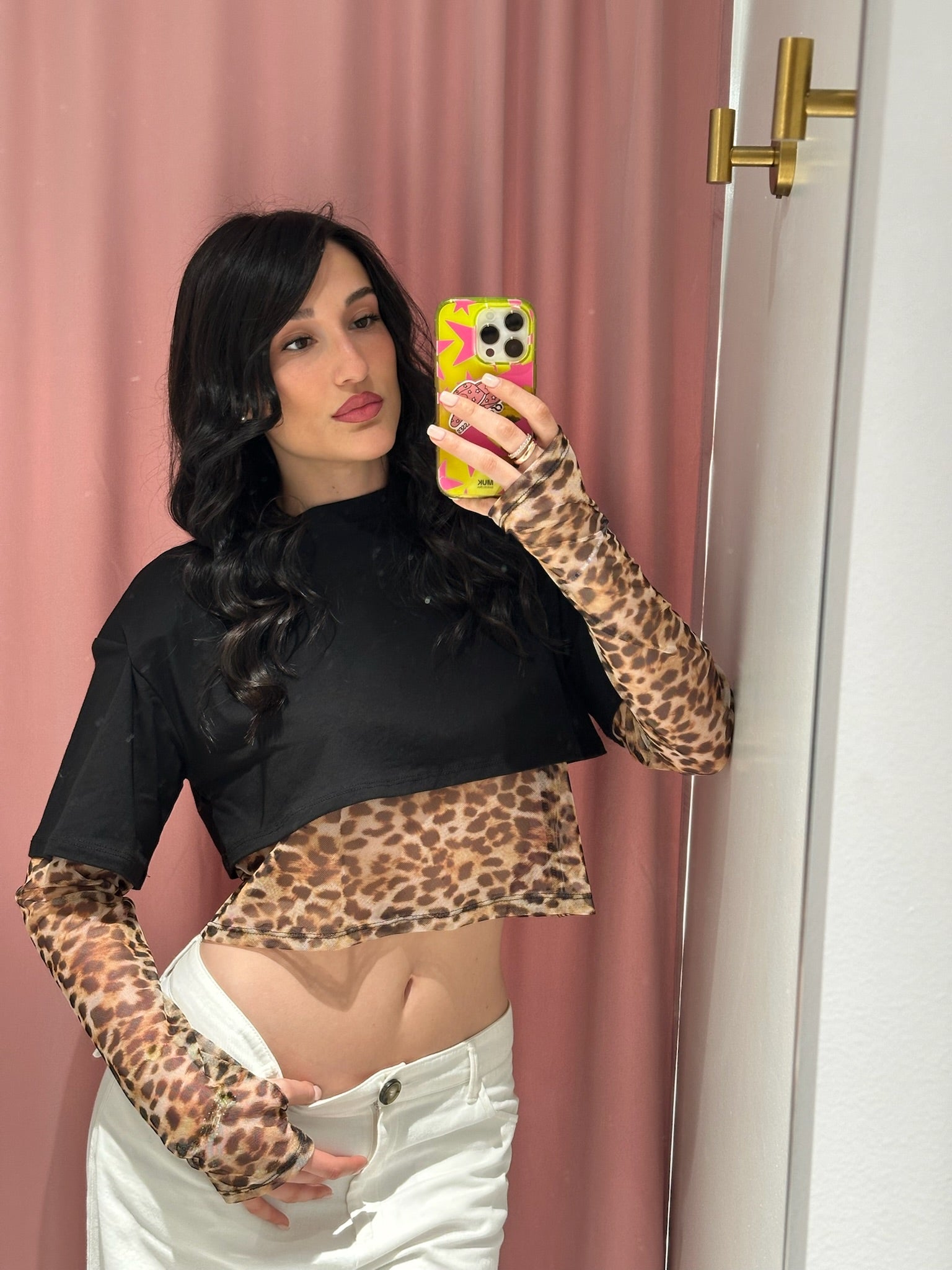 doppia maglia crop animalie