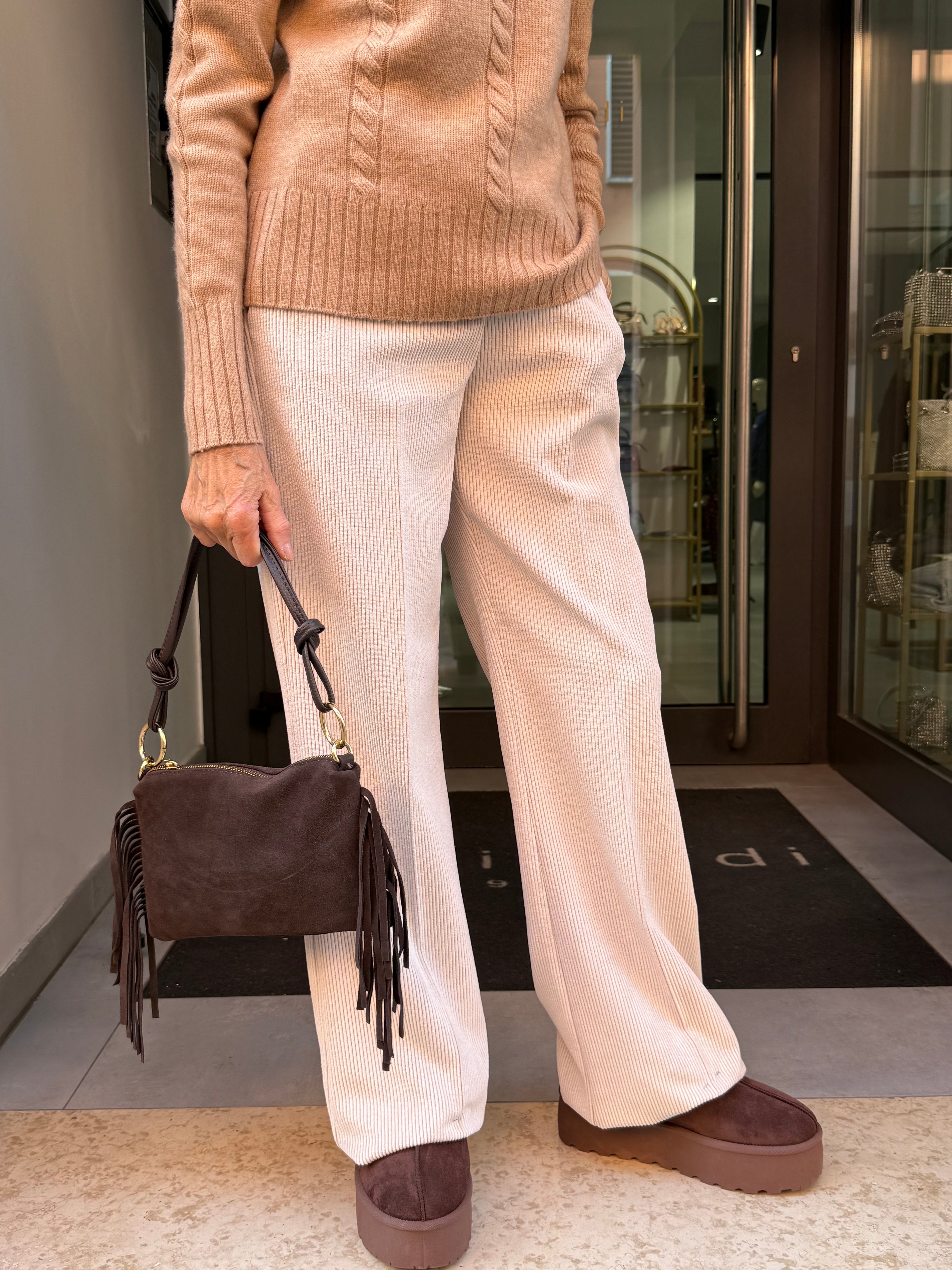 pantalone costine in velluto