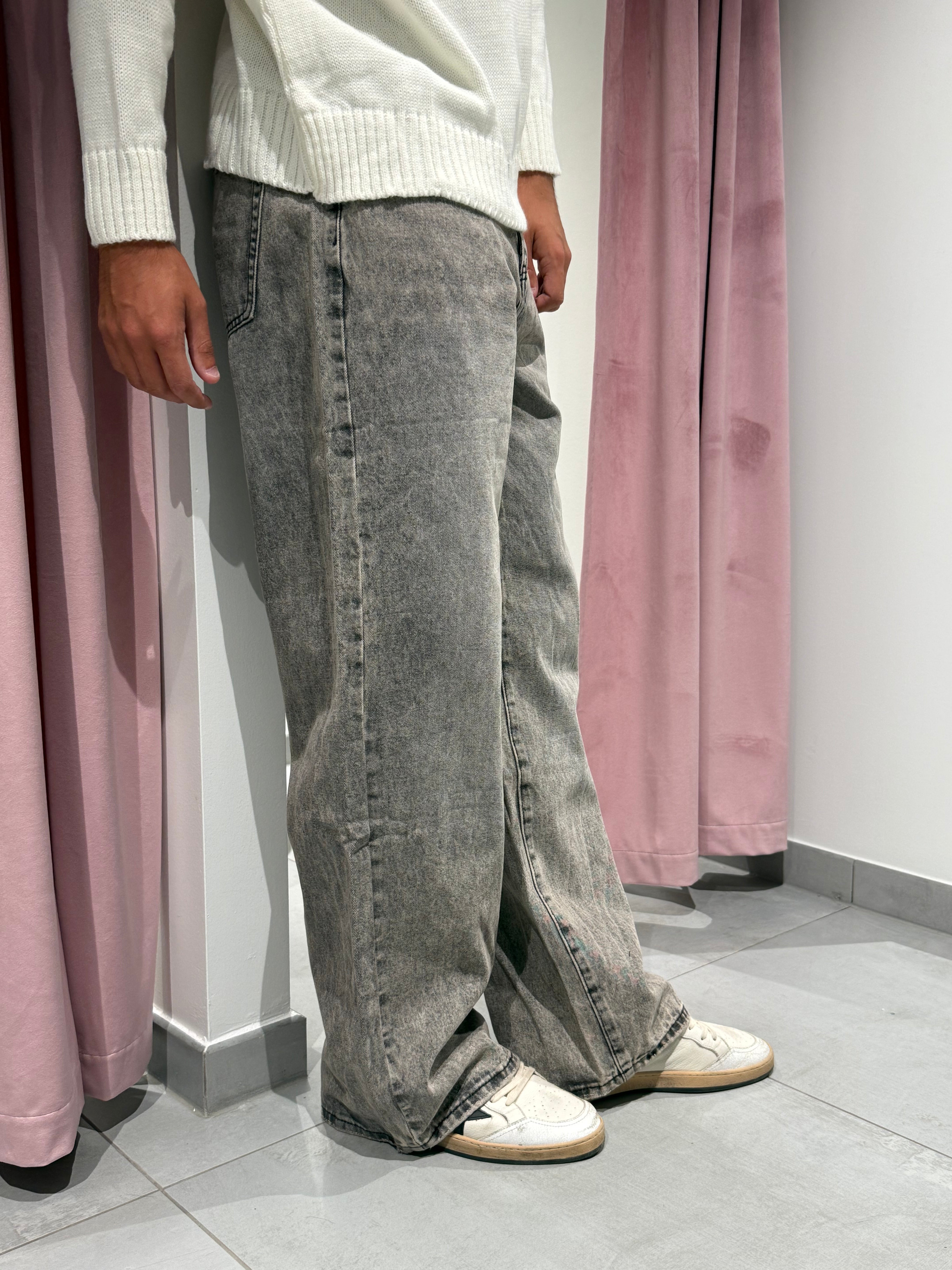 jeans baggy grigio