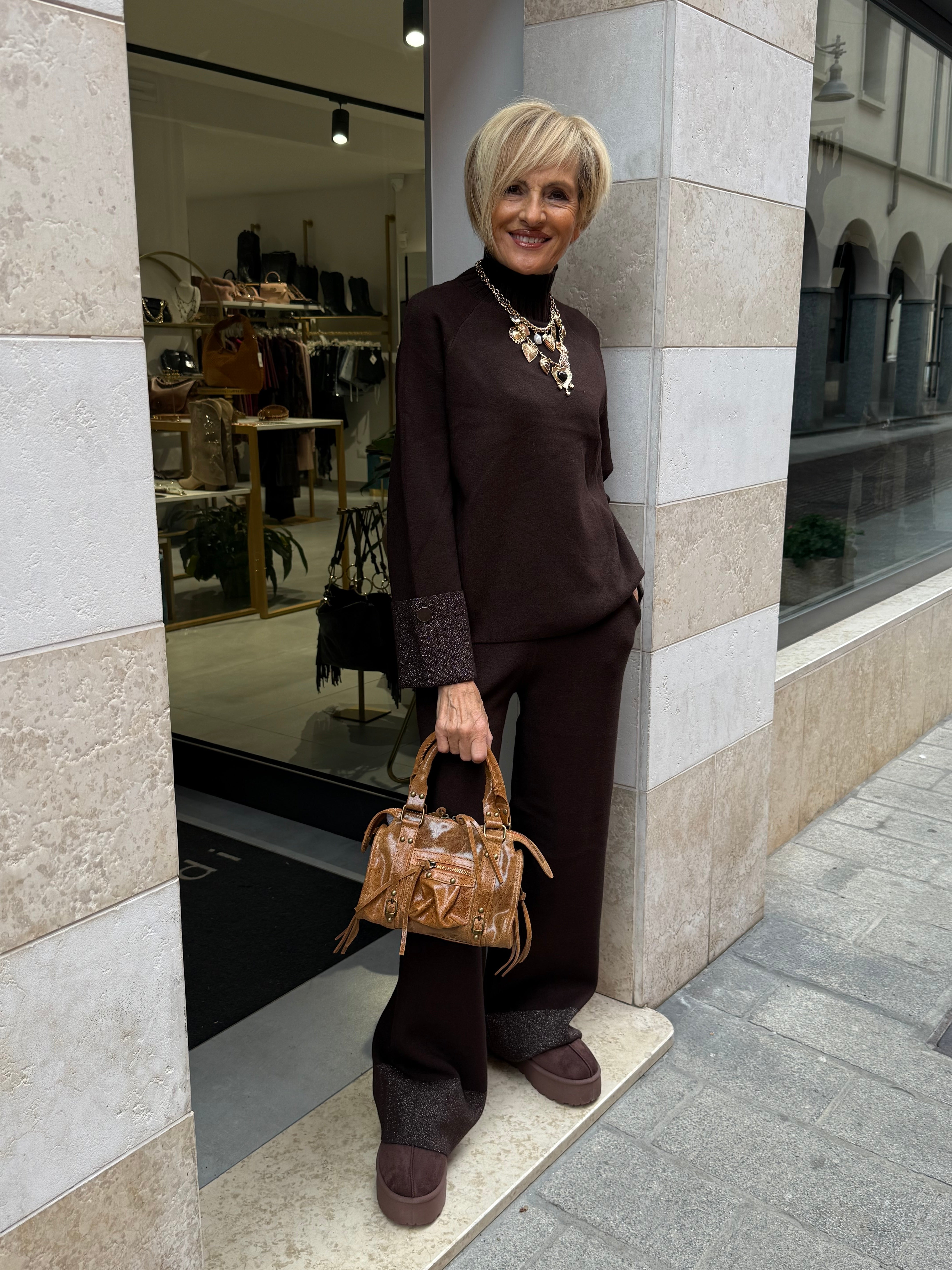 coordinato in filo e lurex