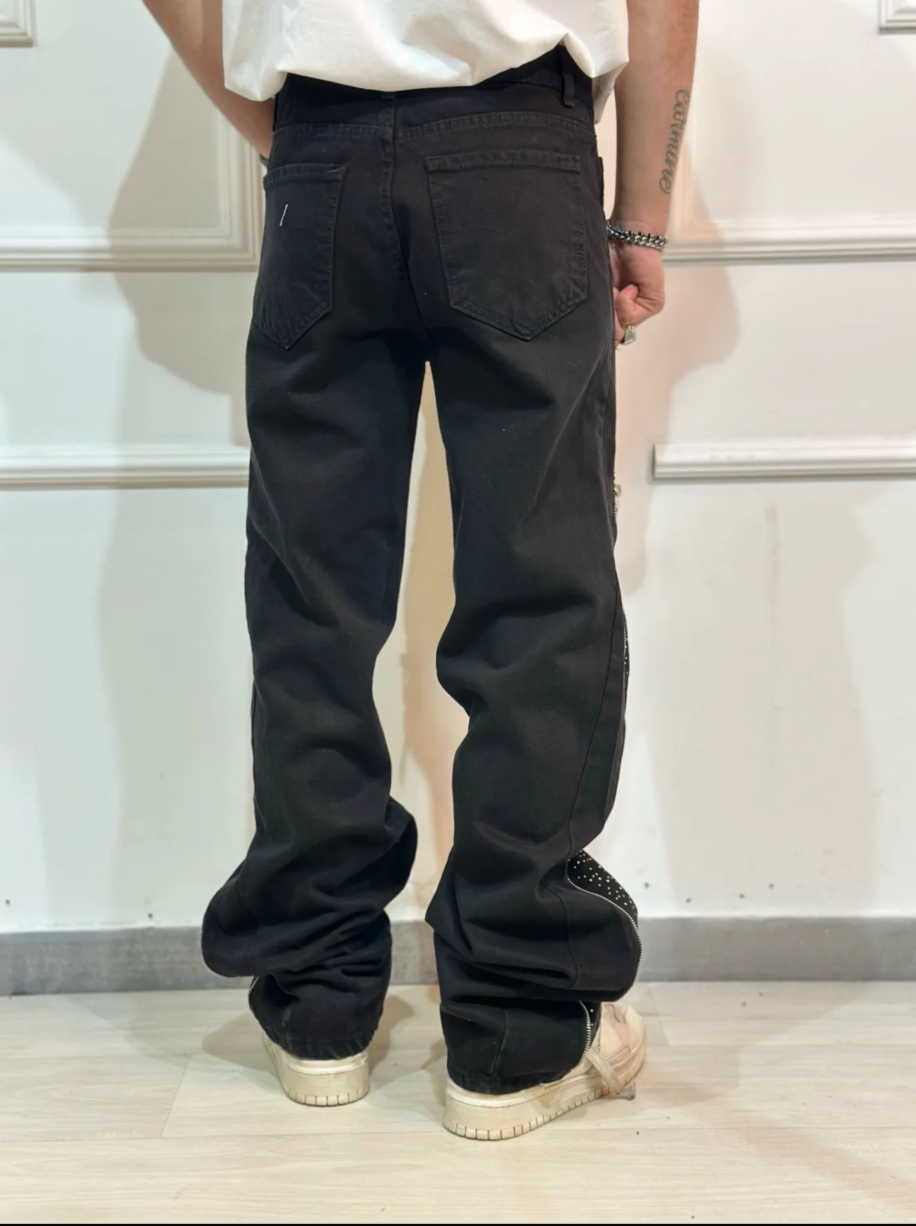 jeans zip strass zip