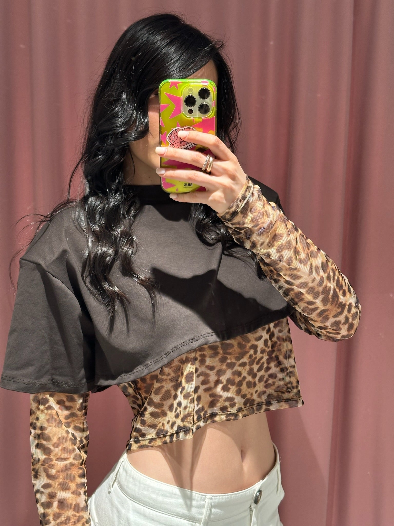 doppia maglia crop animalie