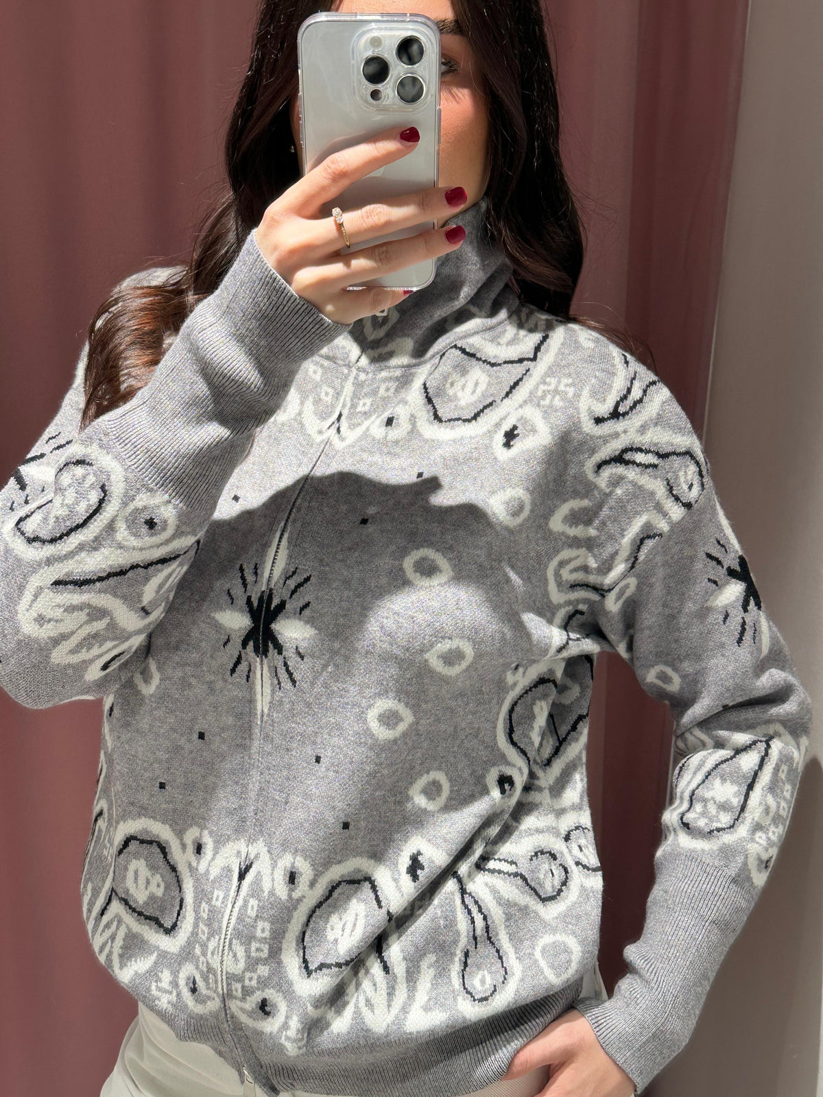 cardigan bandana zip