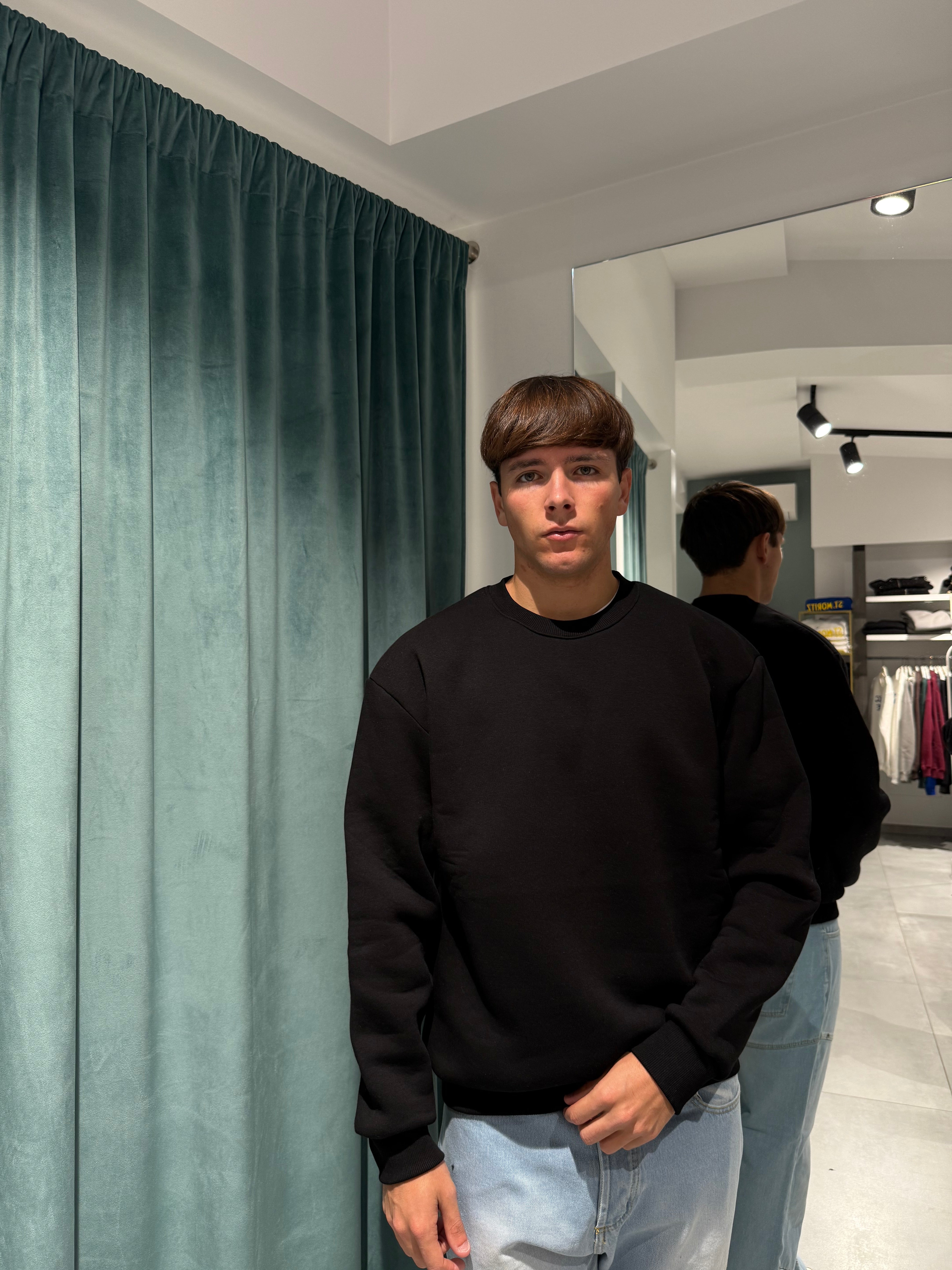 felpa boxi girocollo