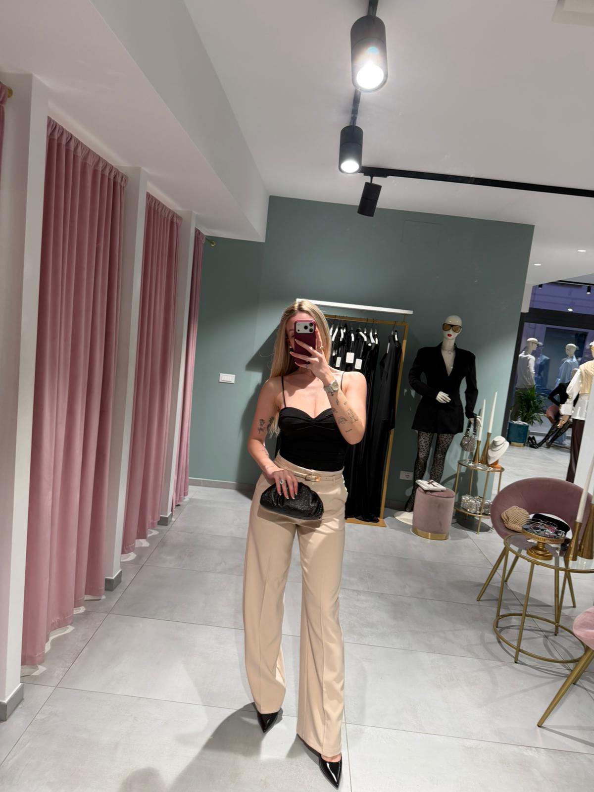 pantalone palazzo con cintura