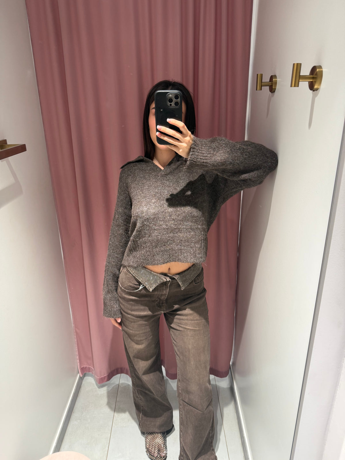 jeans vita reverse brillantini