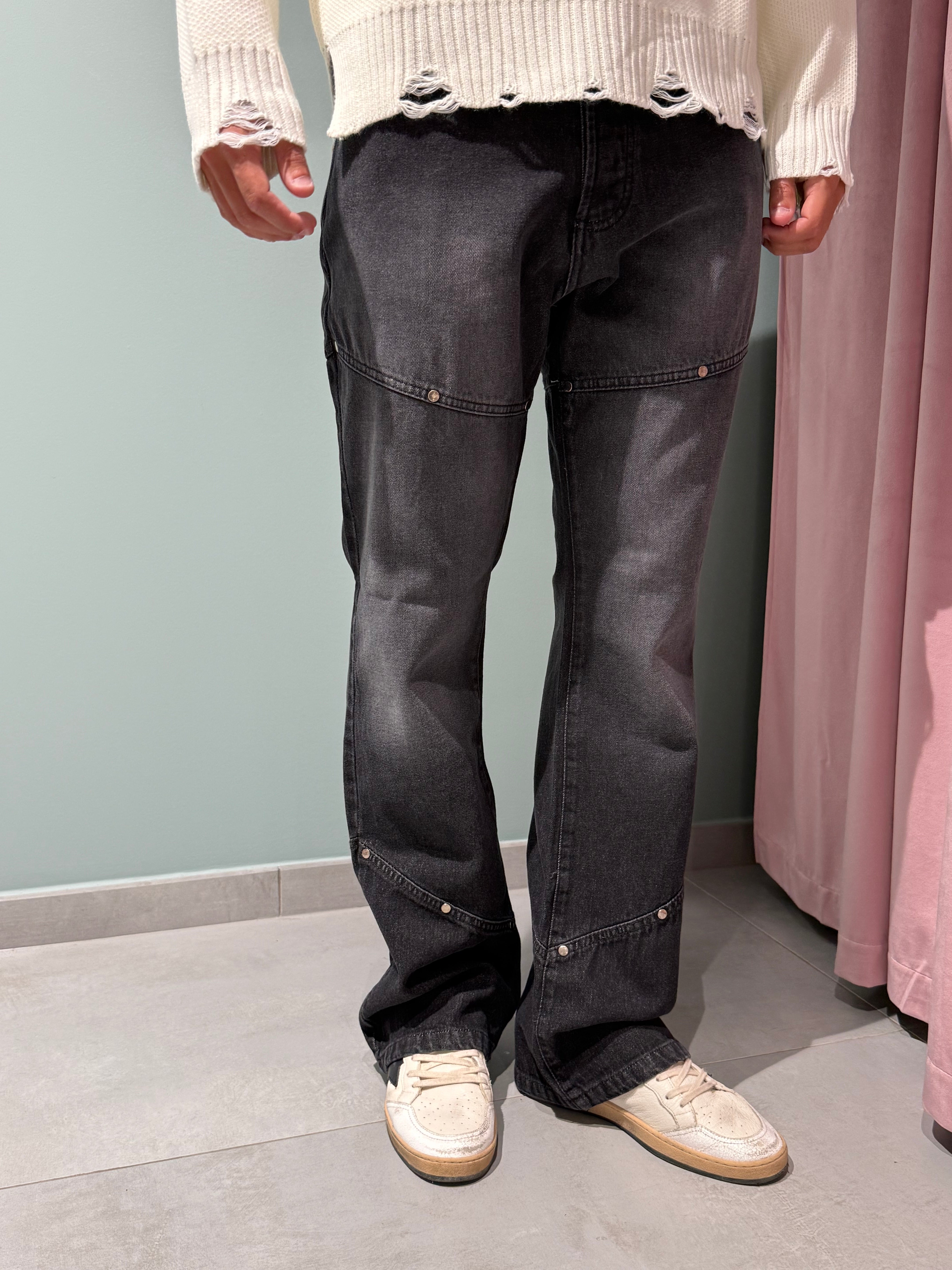 jeans flare borchie