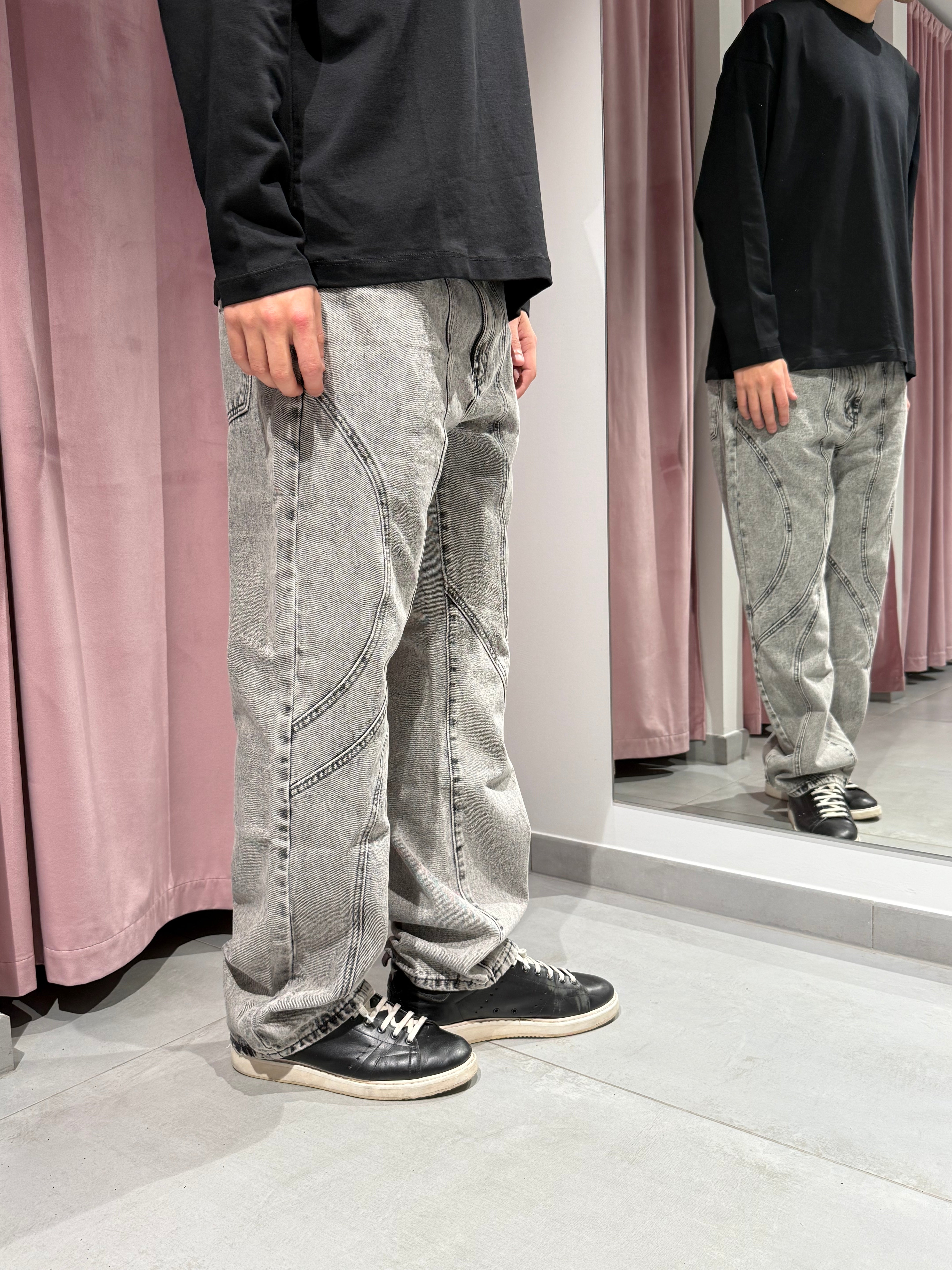 jeans baggy cuciture