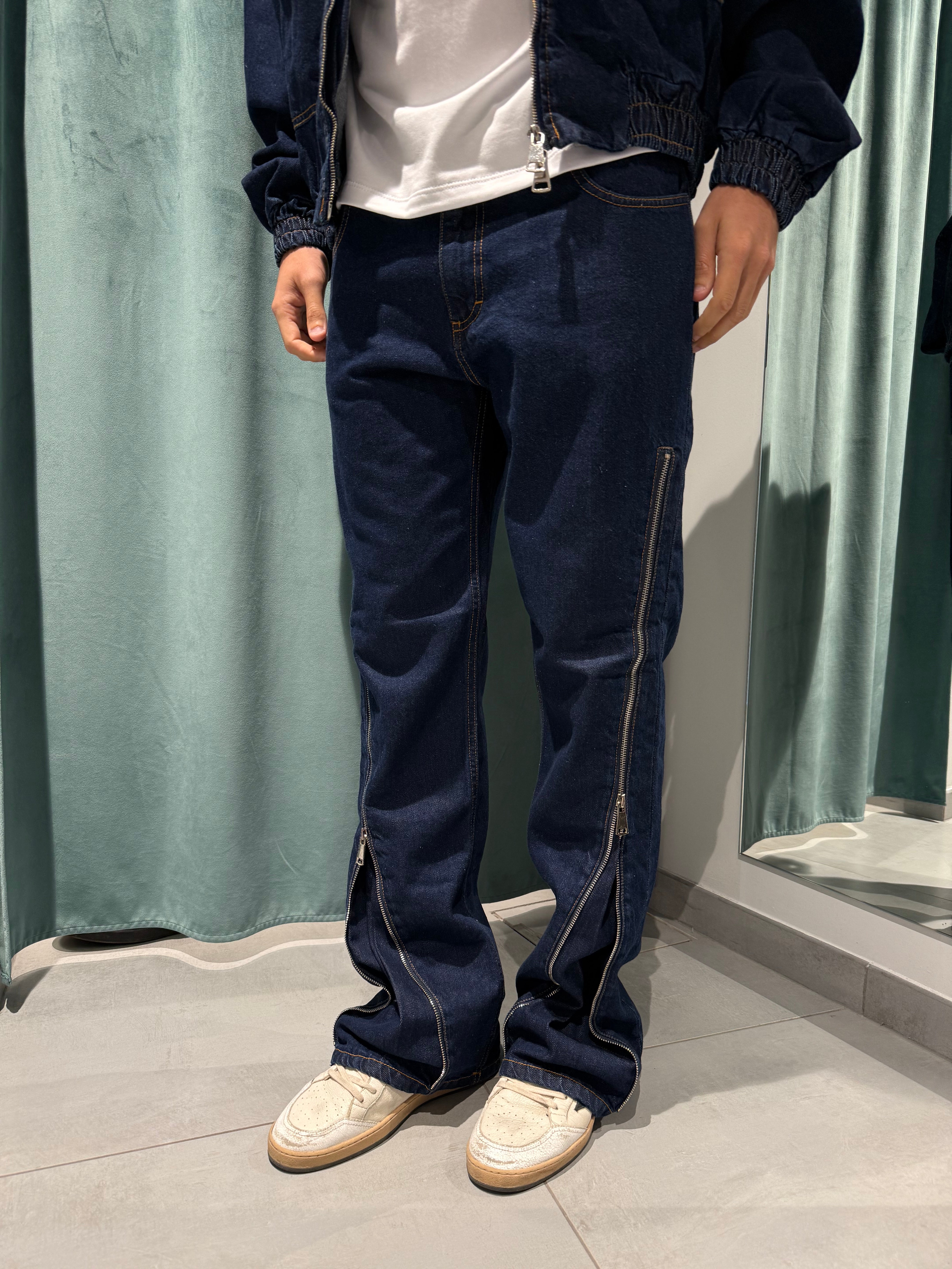 coordinato zip blue