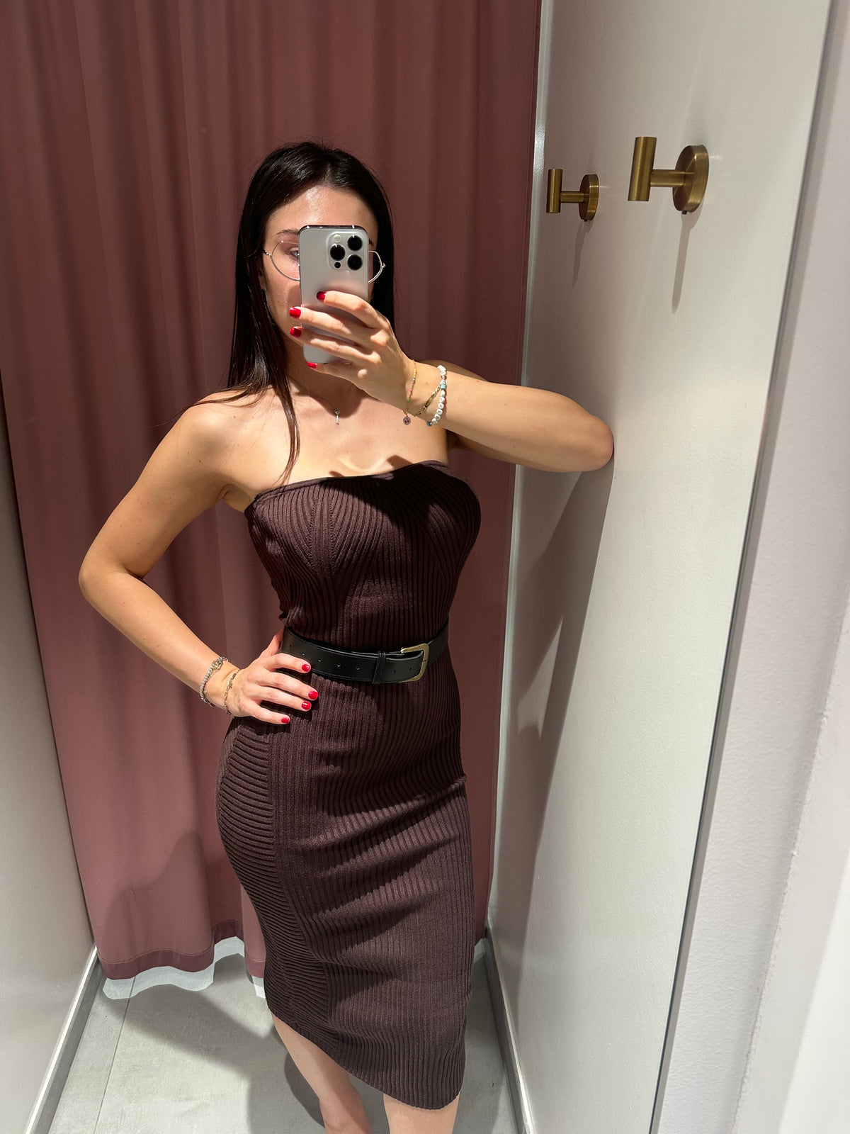 abito maglia cintura