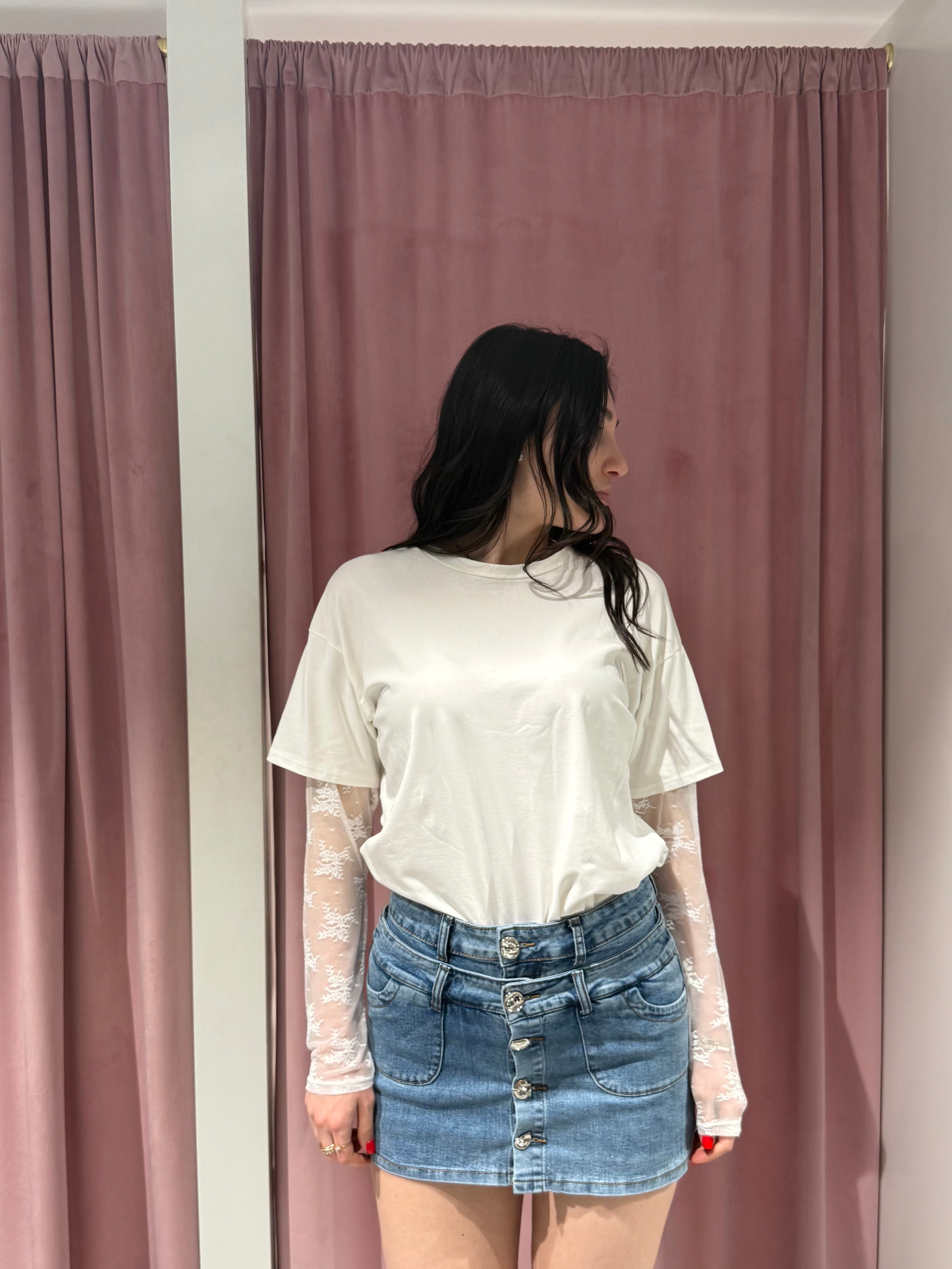 gonna pantaloncino di jeans doppia