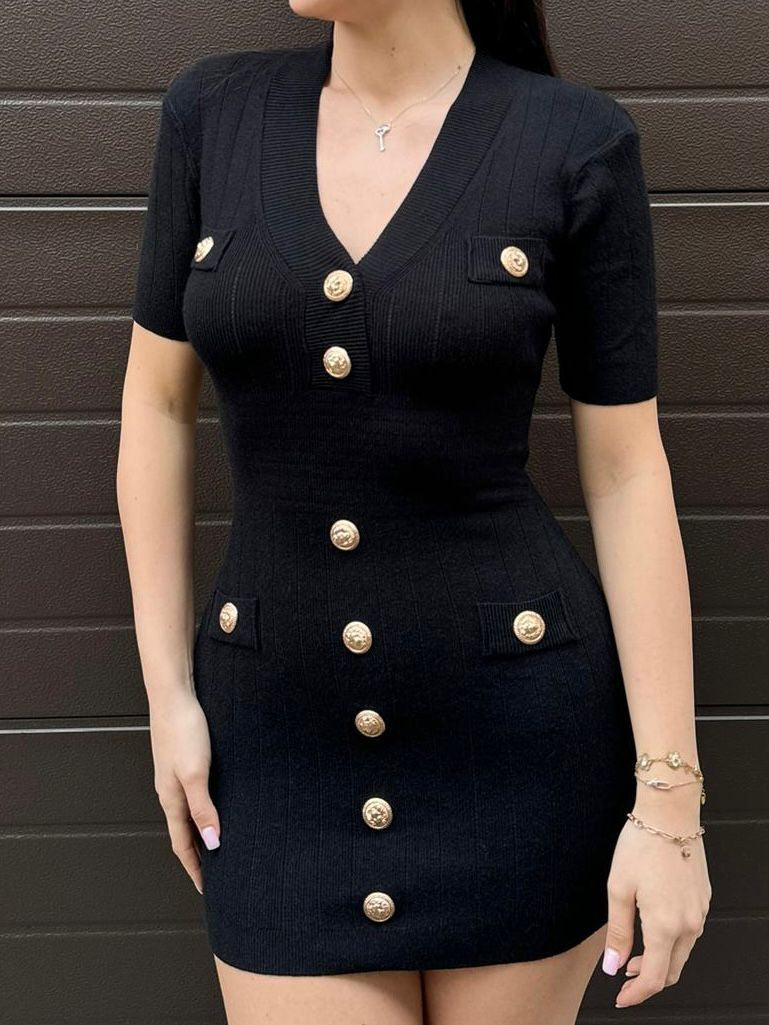 abito bottoni oro